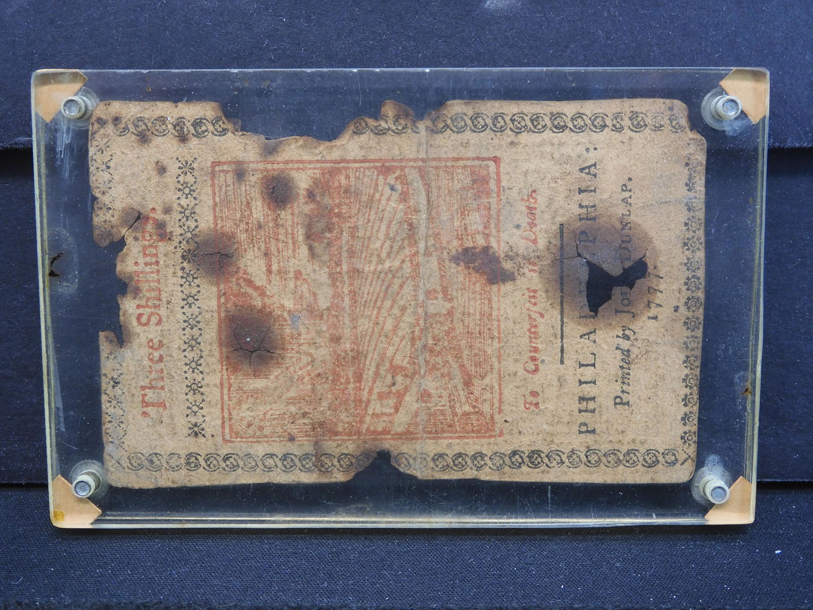 1777 Philadelphia 3 Shillings Colonial Currency.  Low (1 of 3)