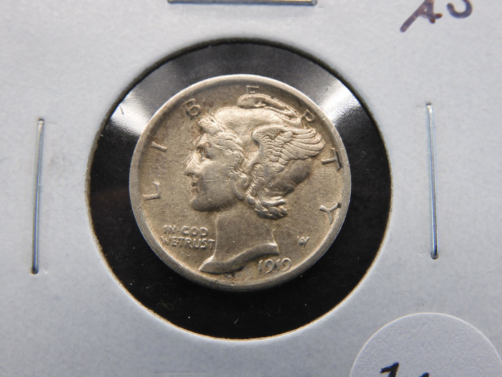 1919 Mercury 10c.  AU. (1 of 3)