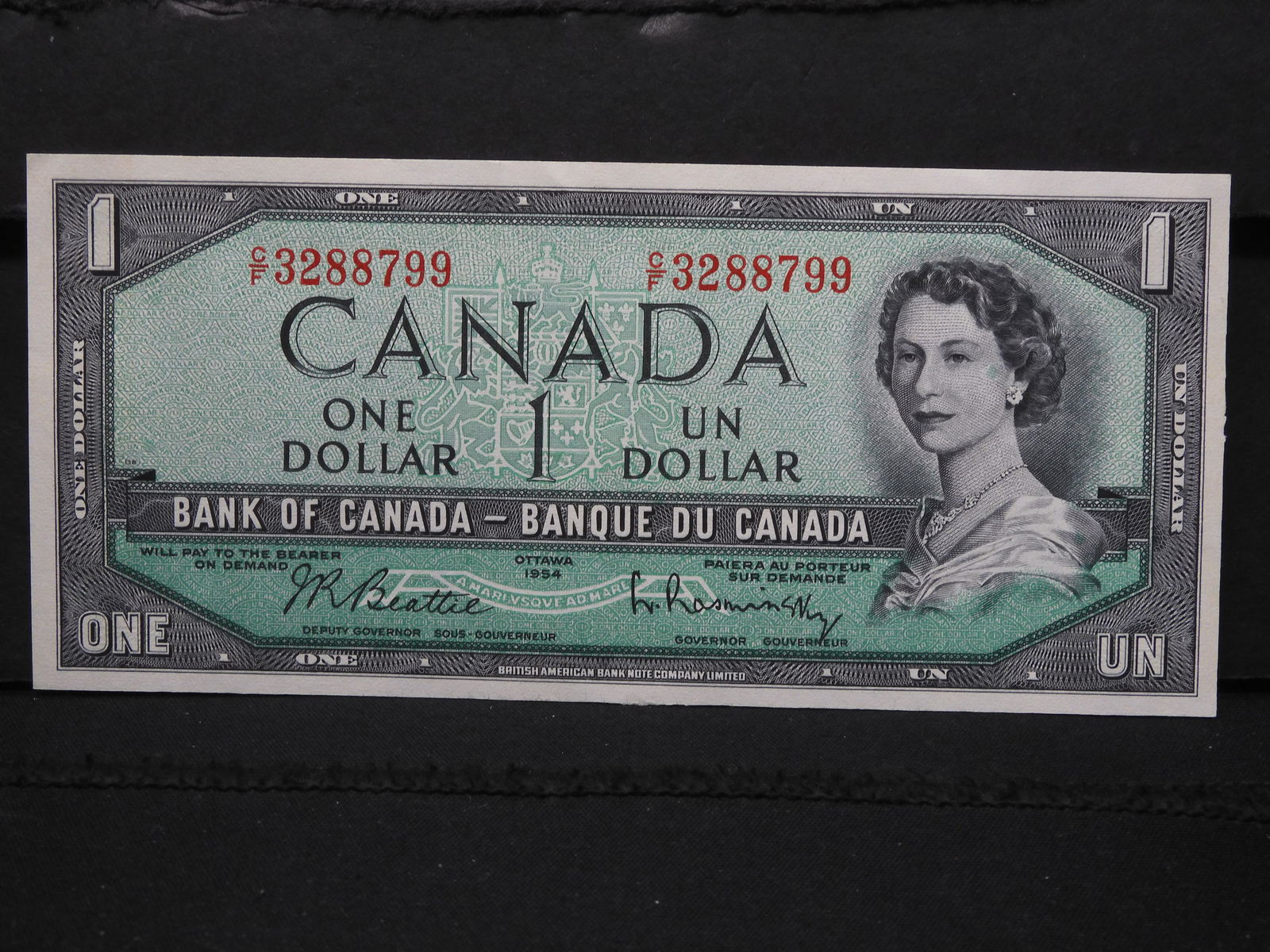 1954 Canada $1 Note.  Crisp UNC. (1 of 3)