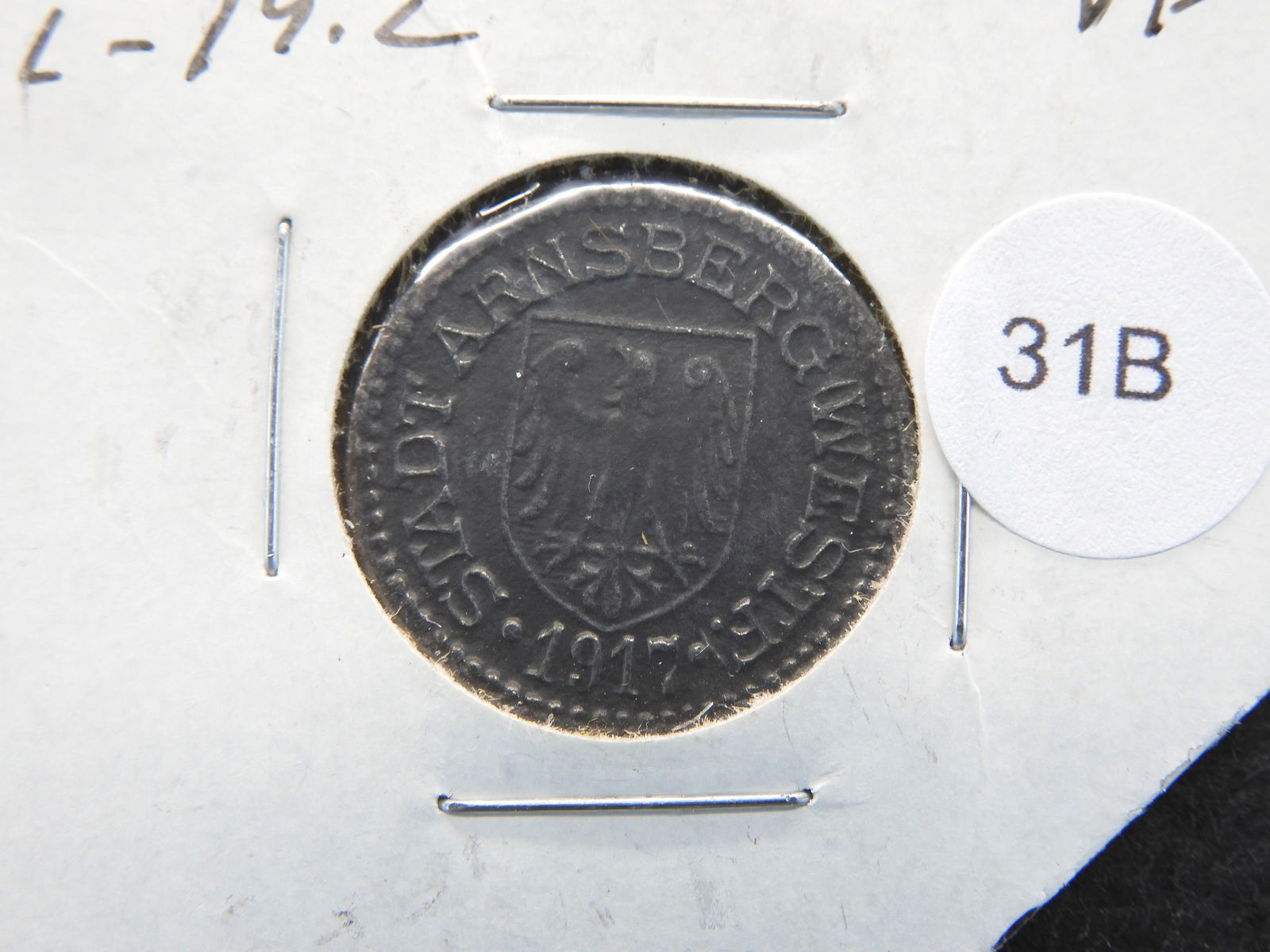 1917 Arnsberg, Germany 10 Pfennig Notgeld.  VF. (1 of 3)