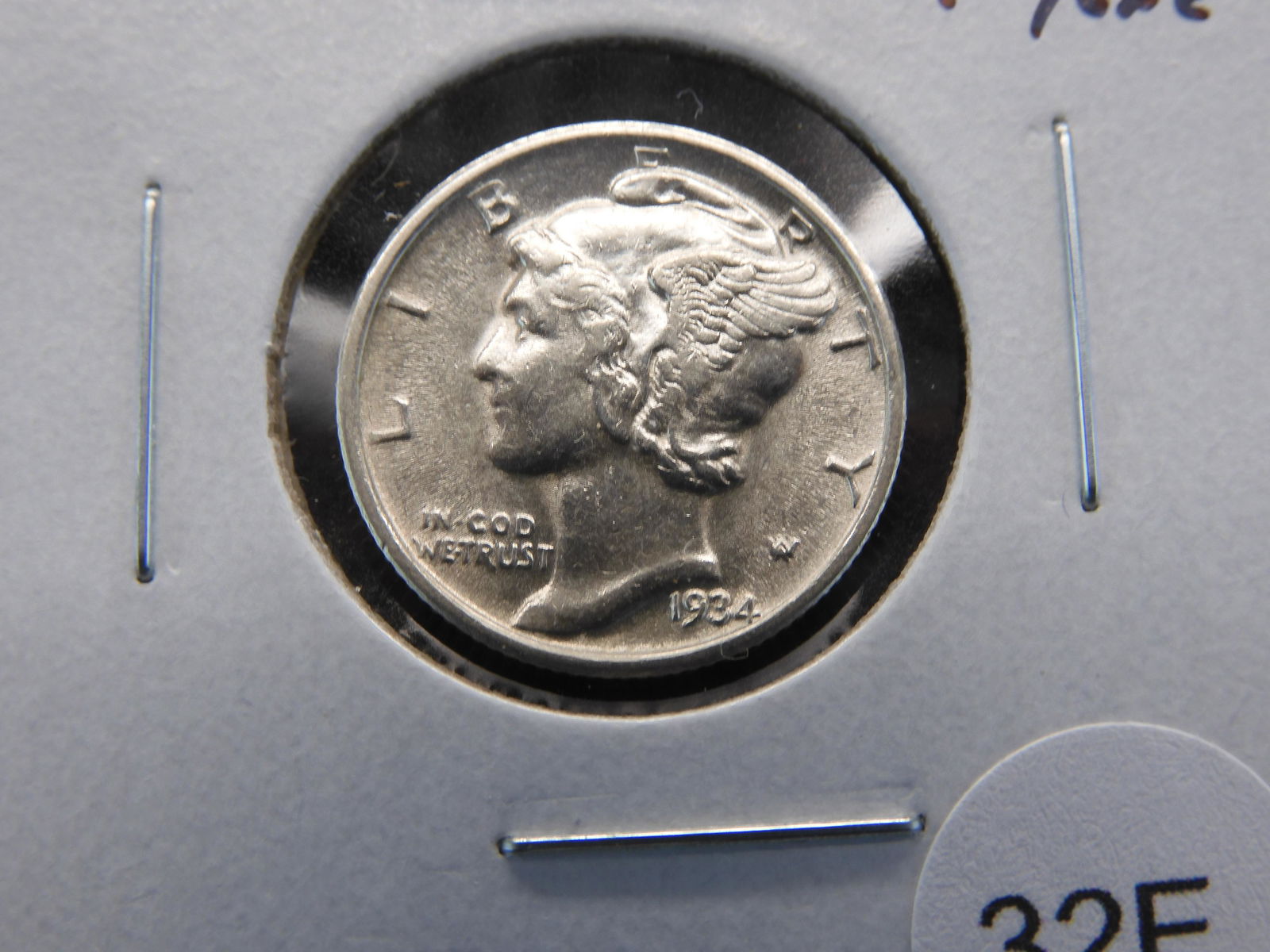 1934 Mercury 10c.  AU/UNC. (1 of 3)