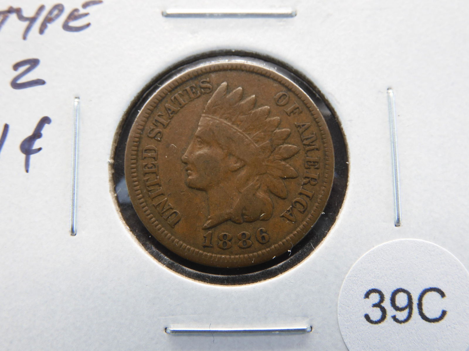 1886 Type 2 Indian 1c.  Fine.  Scarce. (1 of 3)