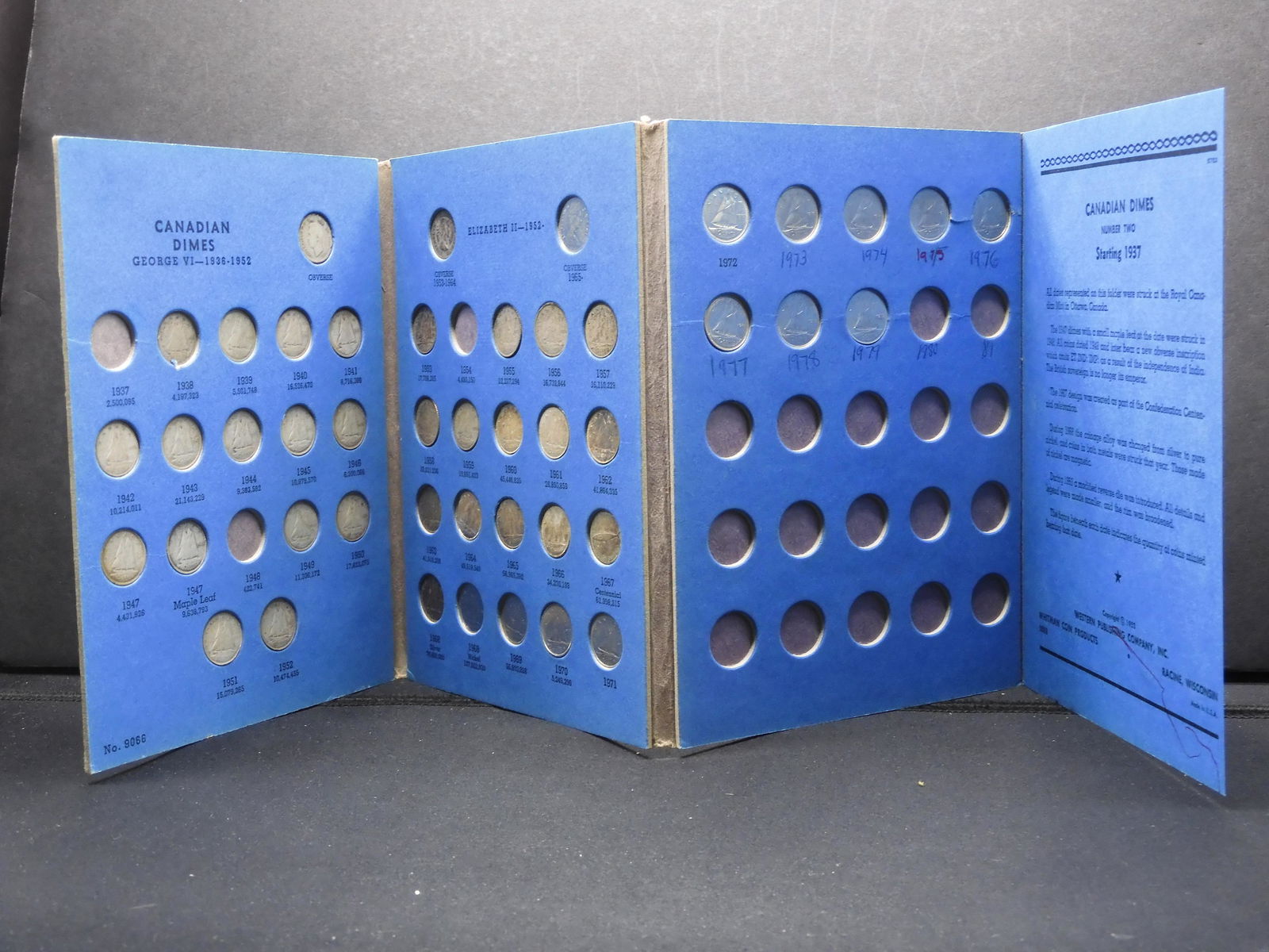 1937-1979 Canada Dime Partial/Circulated Set.  45 Coins (1 of 7)