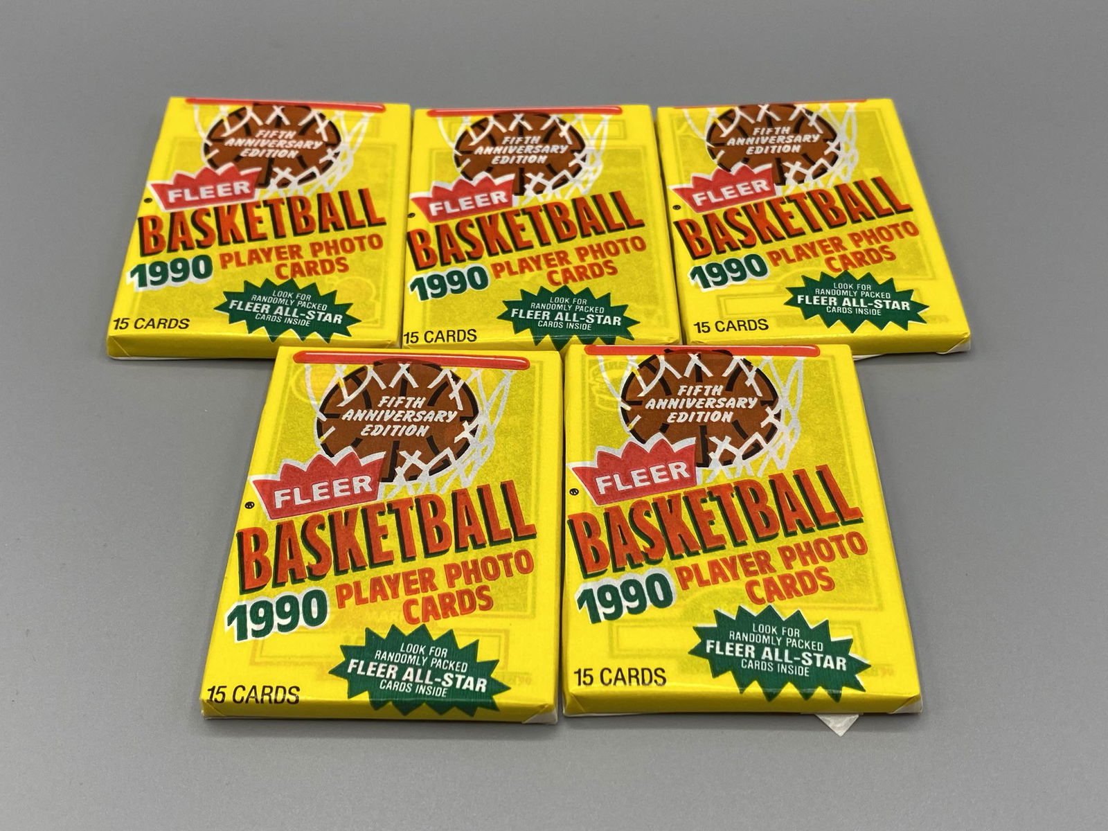 (10) 1990 Fleer Basketball Wax Packs (1 of 2)