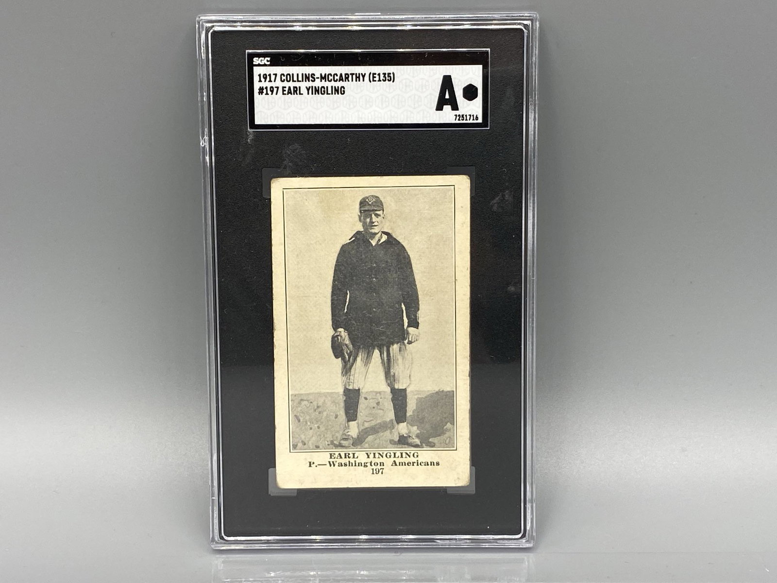 1917 Collins McCarthy Earl Yingling SGC Authentic: 1917 Collins McCarthy Earl Yingling SGC Authentic
