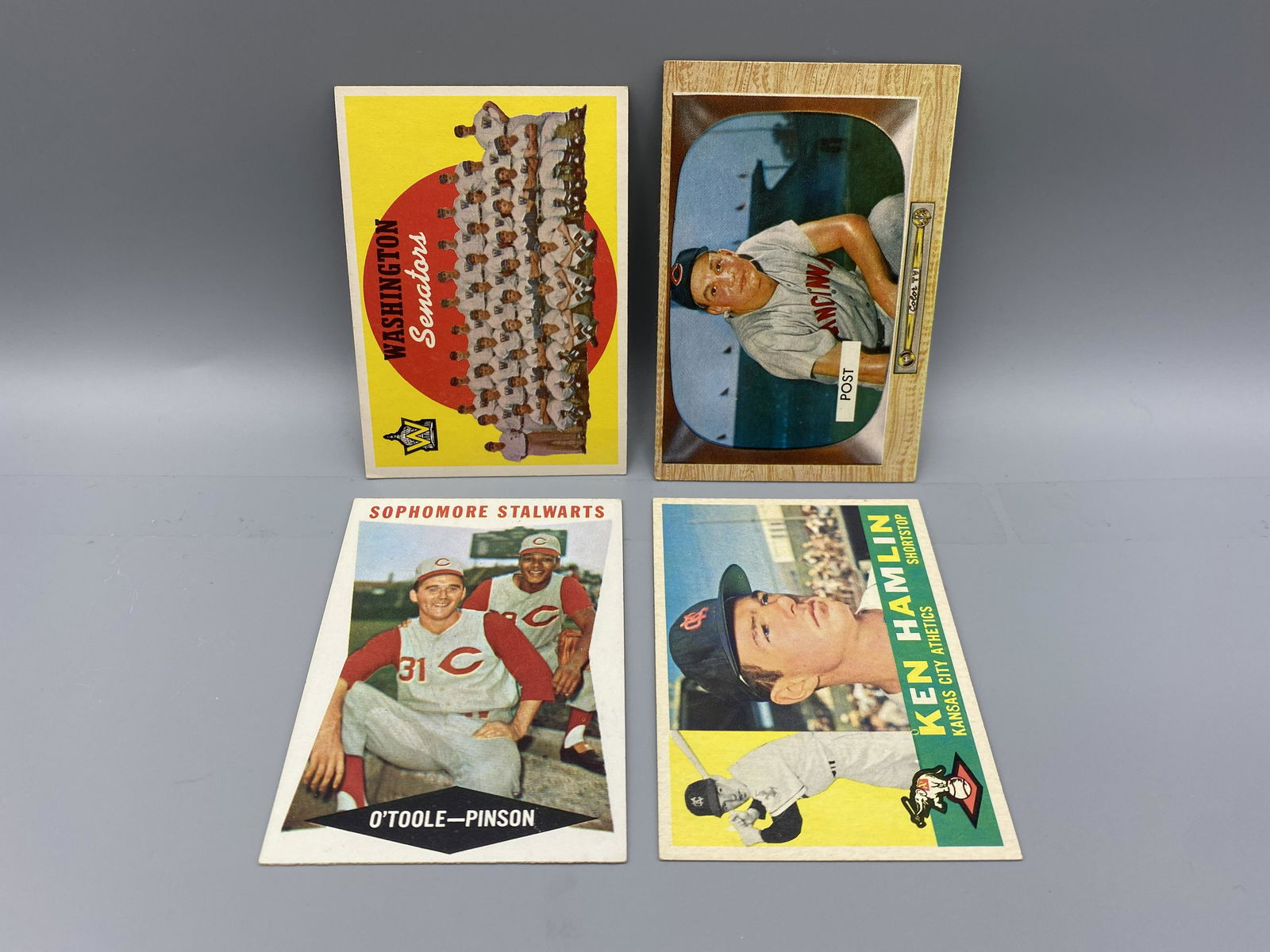 1955-1960 Lot of 4 Vintage Baseball Cards (1 of 2)