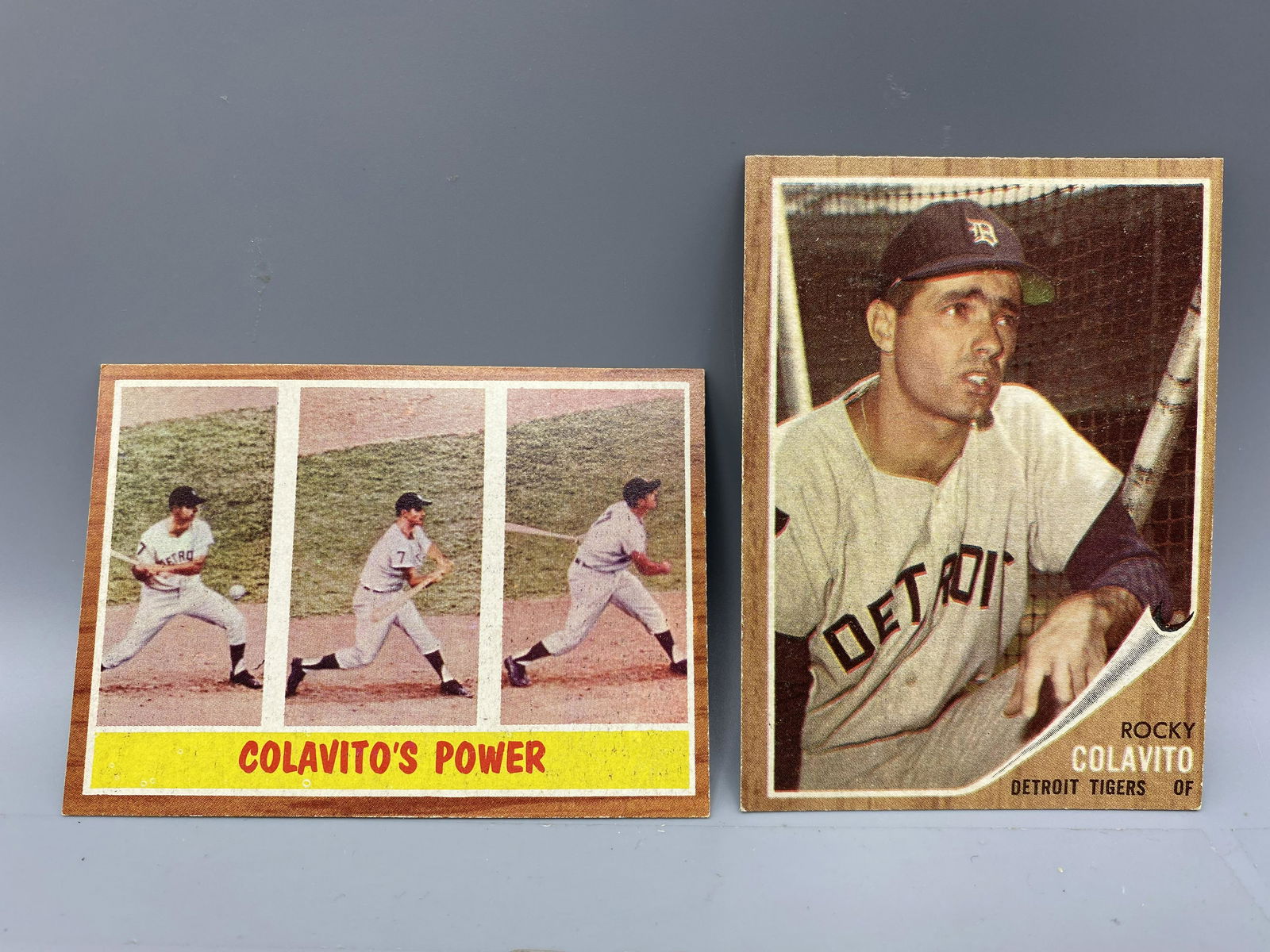 1962 Topps Rocky Colavito 2 Card Lot #314 & #20 (1 of 2)