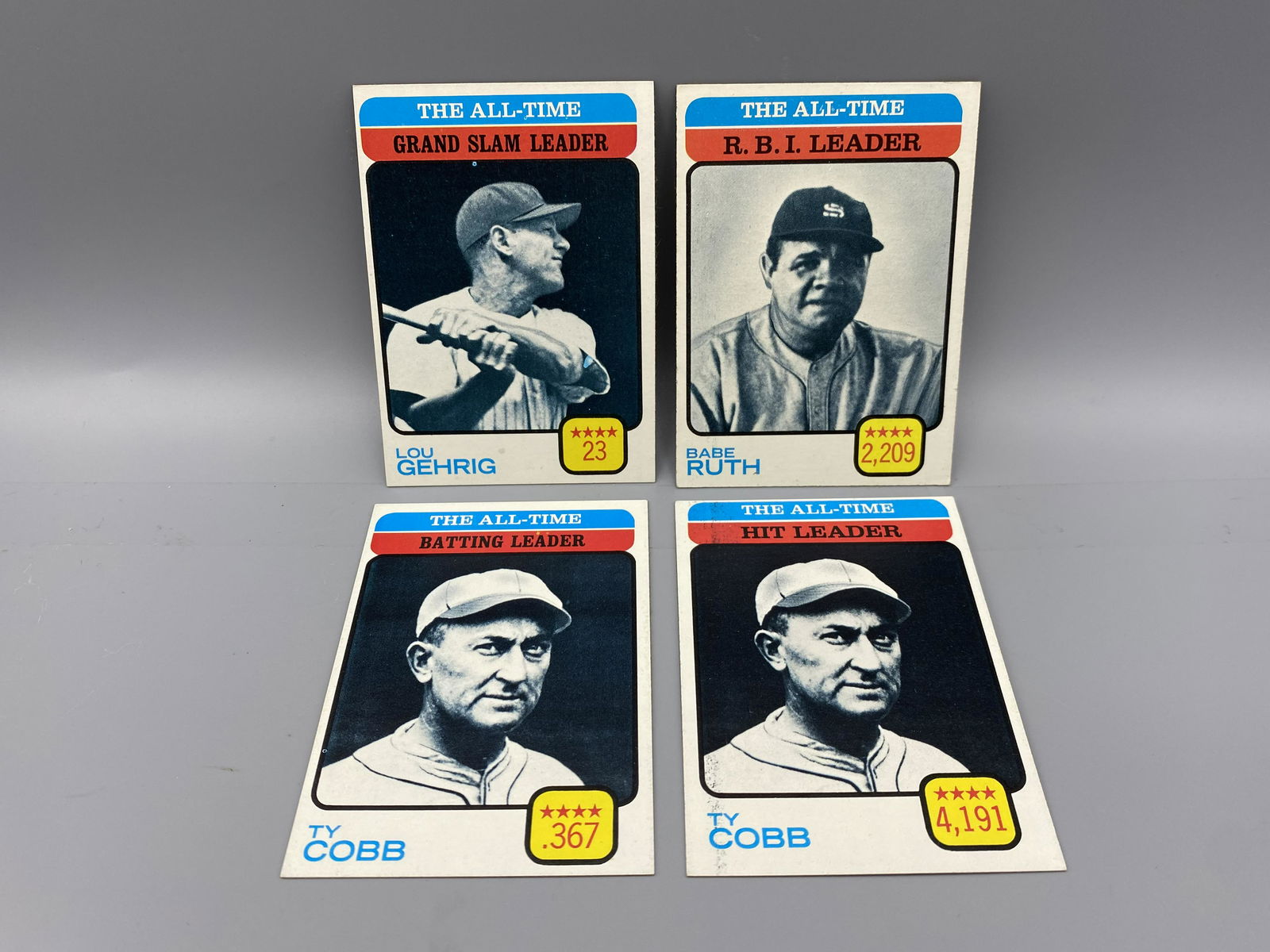 1973 Topps All Time Leader Cards - Lot of 4 - Babe (1 of 2)