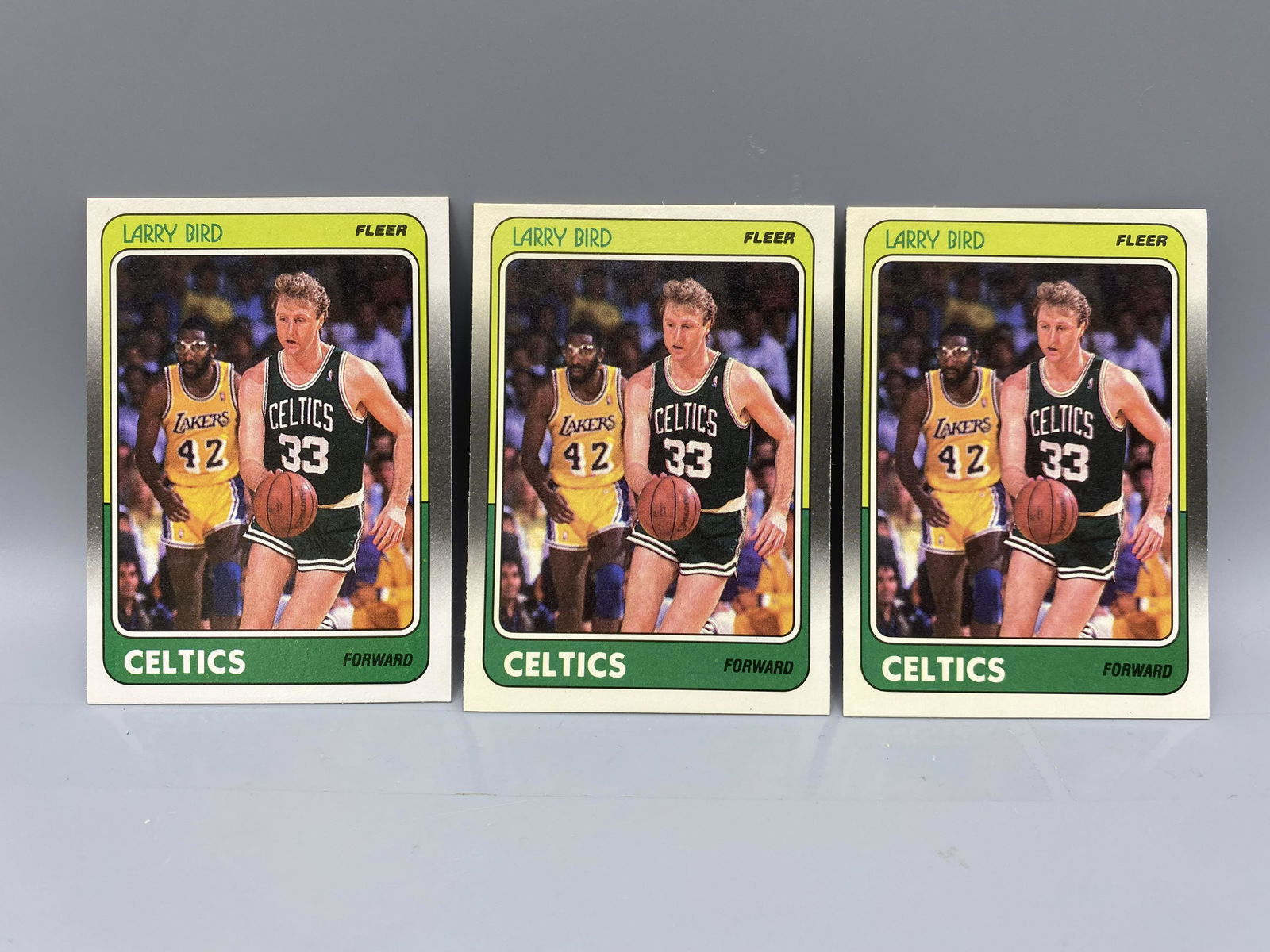 1988 Fleer Larry Bird #9 - 3 Card Lot (1 of 2)