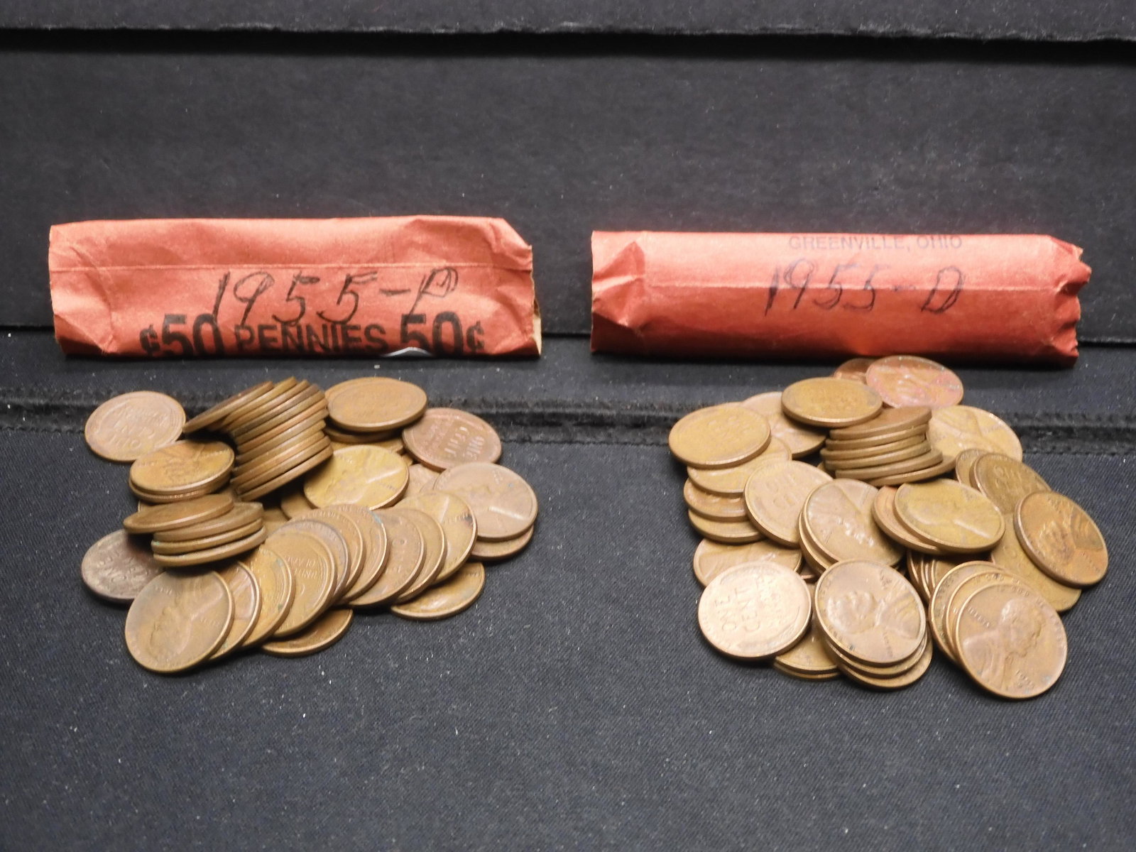 100 Lincoln Wheat Cents Mostly 1955 P&D (1 of 12)