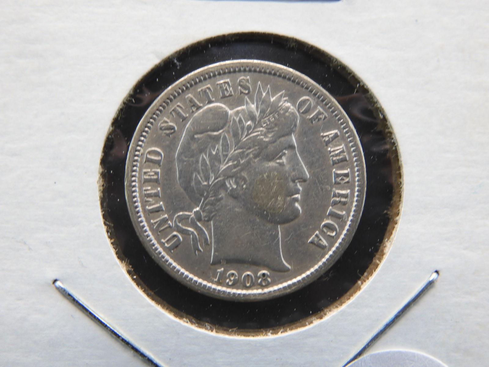 1908-D Barber 10c. Looks AU+ (1 of 3)