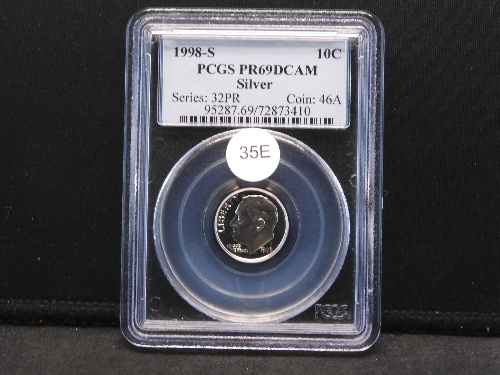 1998-S Roosevelt Dime PCGS PR69DCAM  90% Silver (1 of 4)