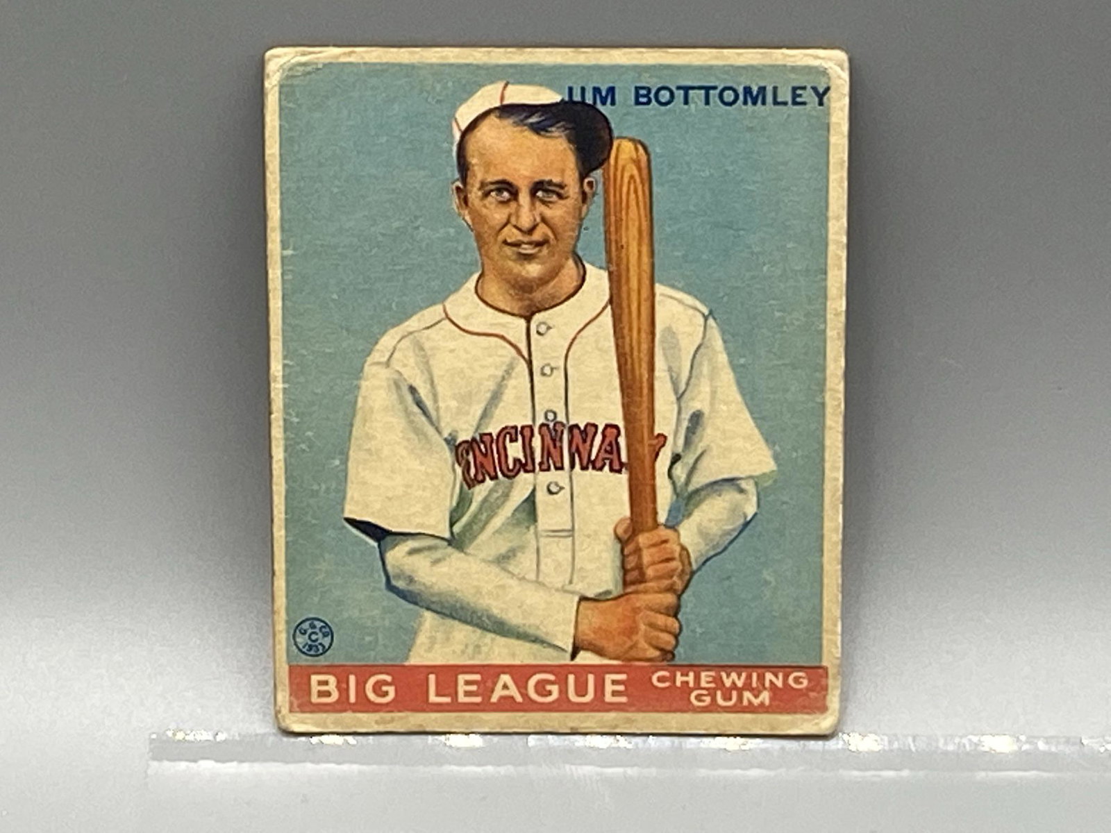 1933 World Wide Gum Jim Bottomley #44 HOF - Super Tough: 1933 World Wide Gum Jim Bottomley #44 HOF - Super Tough Variation French and English