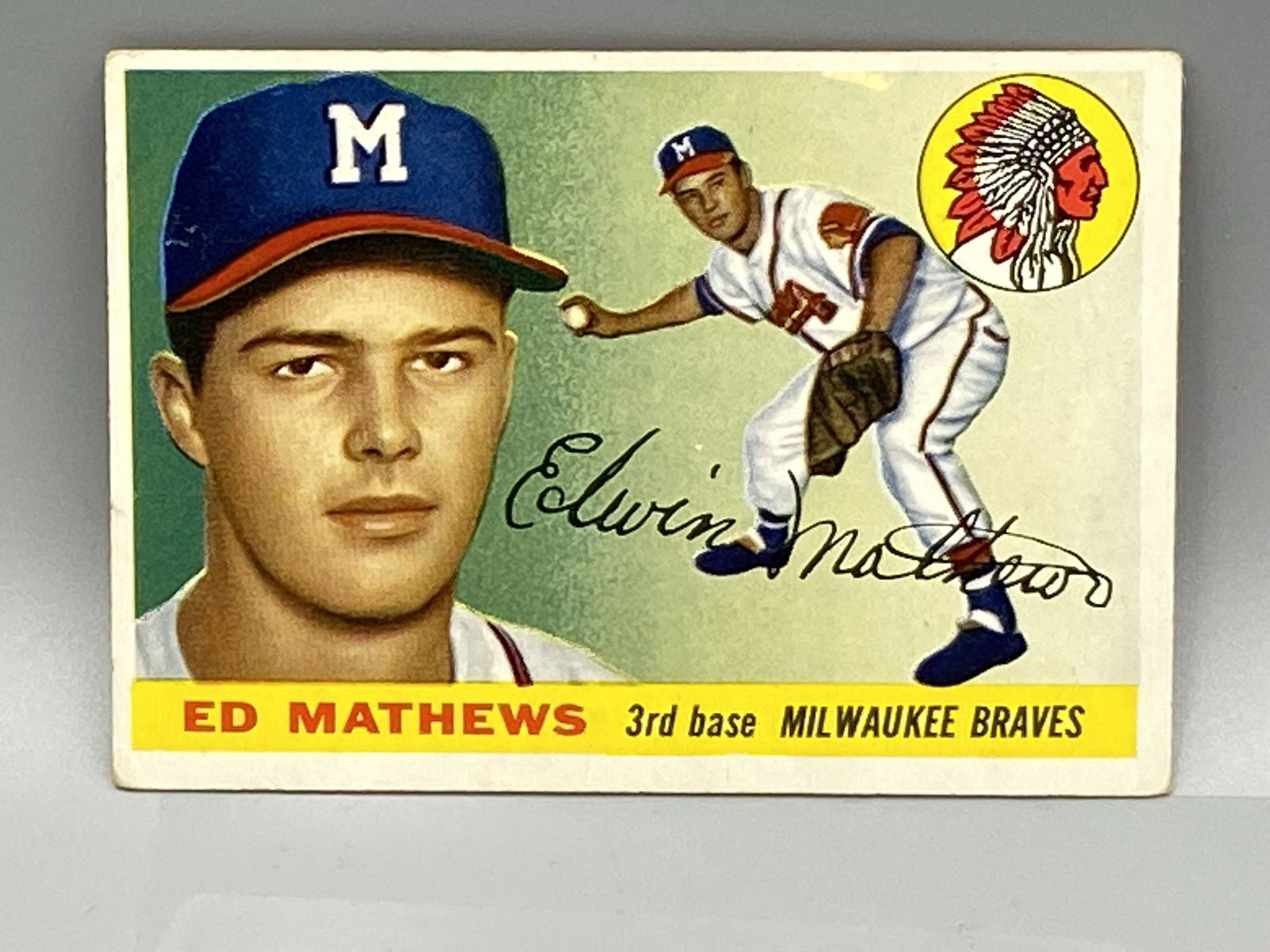 1955 Topps Ed Mathews #155 HOF (1 of 2)