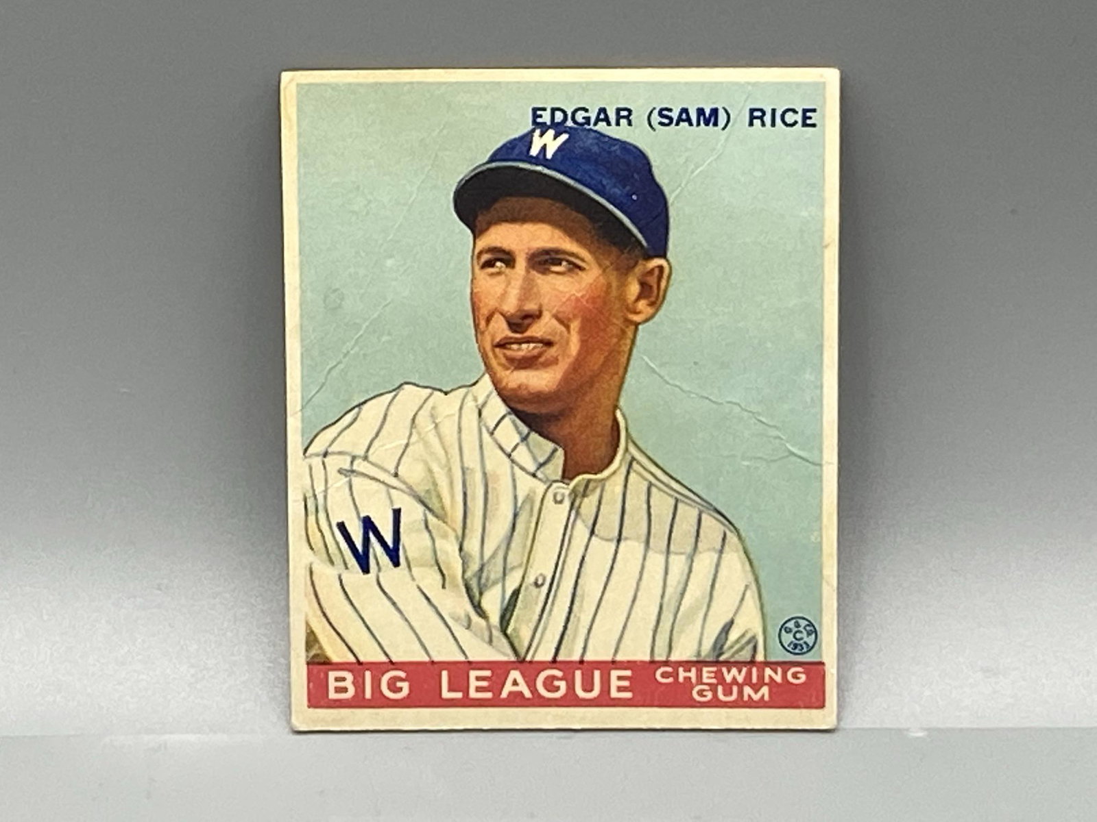 1933 World Wide Gum Sam Rice #18 HOF: 1933 World Wide Gum Sam Rice #18 HOF