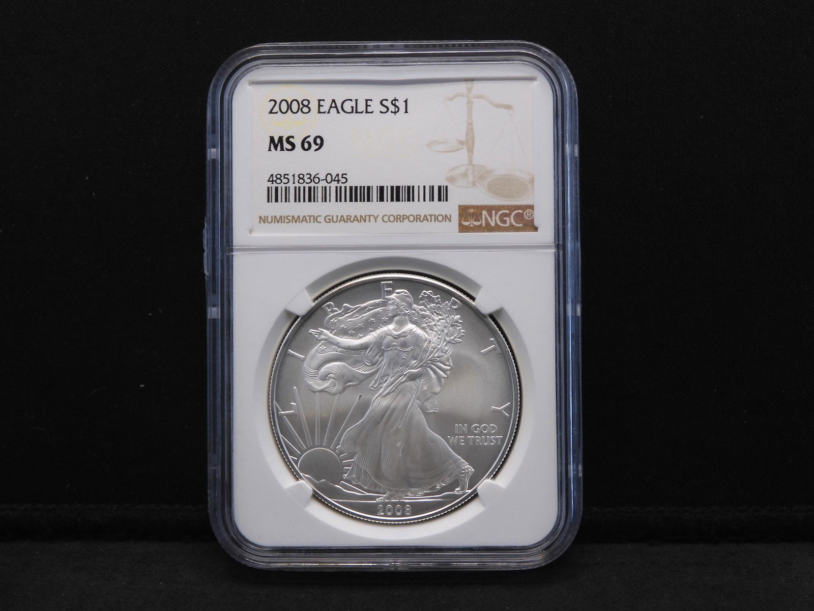 2008 NGC MS69 American Silver Eagle - Near Perfect! One (1 of 4)
