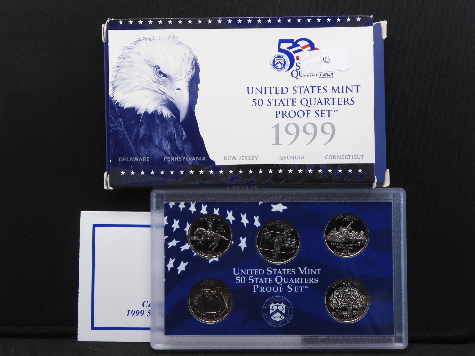1999-S U.S. Mint Statehood 5 Quarter Proof Set OGP (1 of 4)