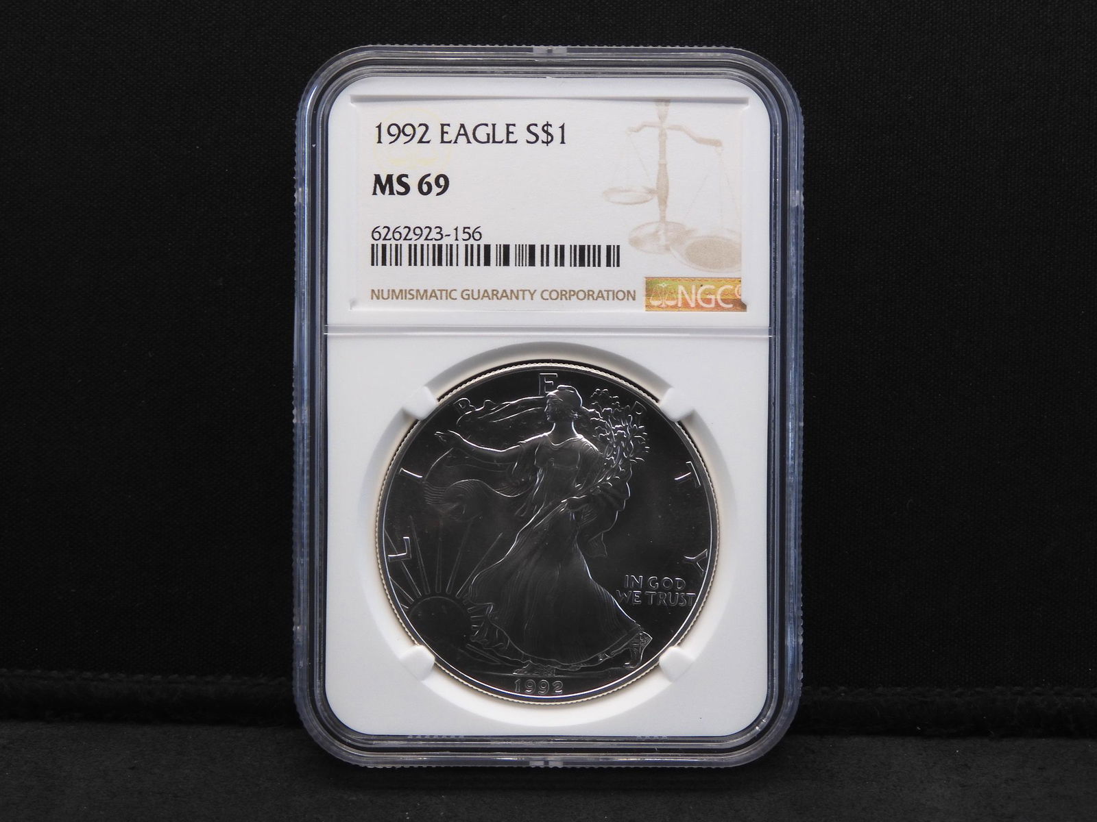 1992 NGC MS69 American Silver Eagle. One Oz. Fine (1 of 4)