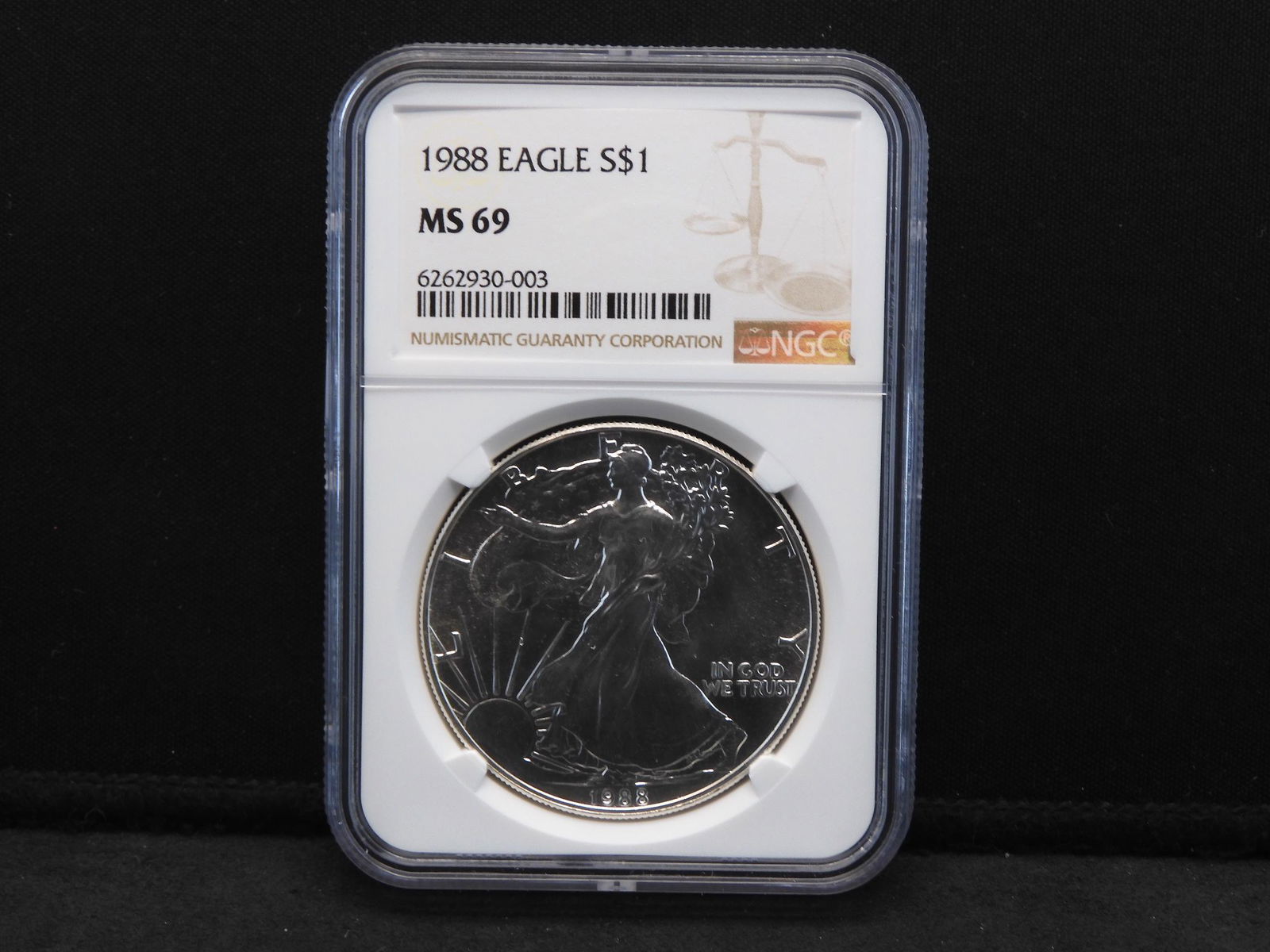 1988 NGC MS69 American Silver Eagle. One Oz. Fine (1 of 4)