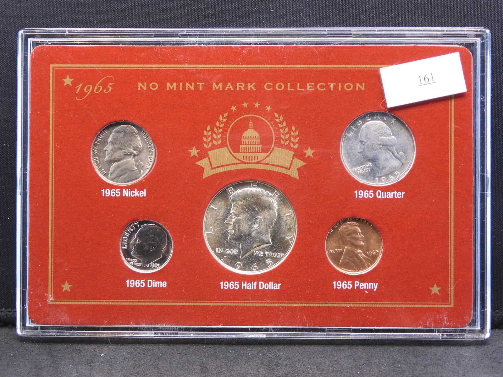 1965 No Mint Mark 5 Coin Year Set w/ 40% Silver Kennedy (1 of 2)