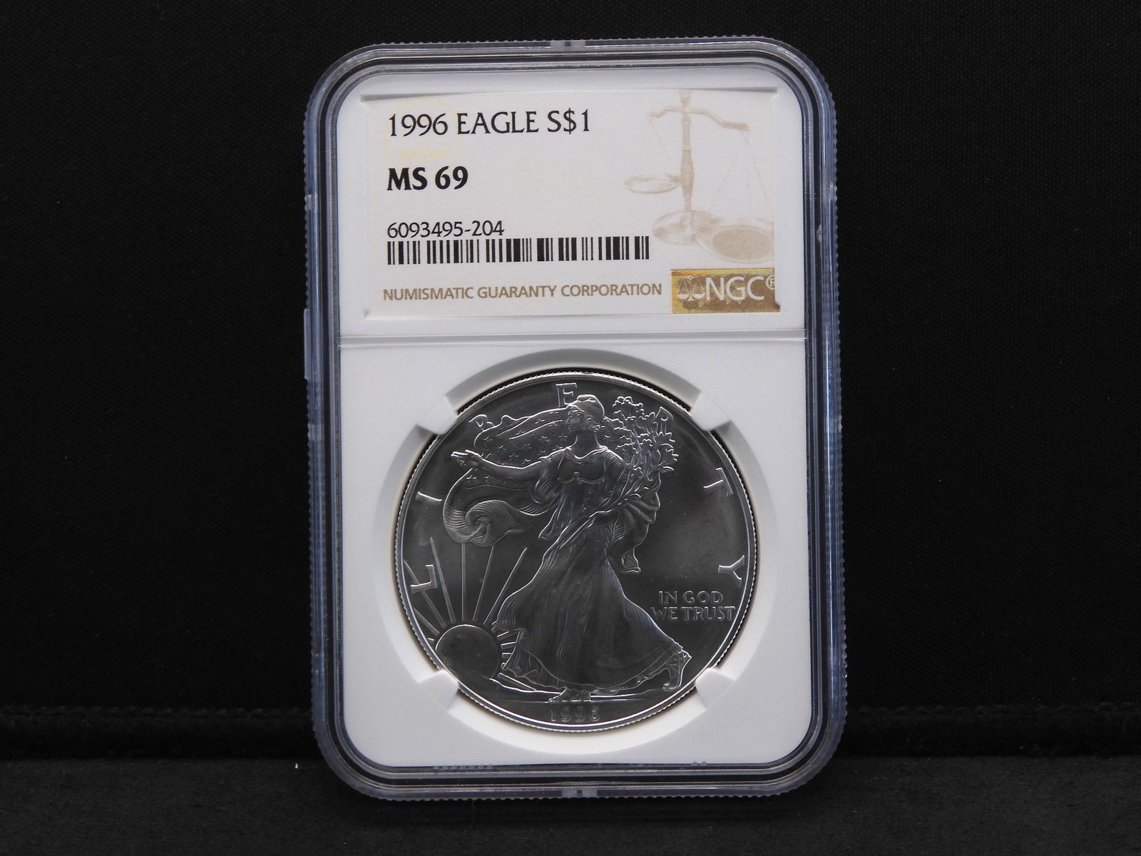 1996 NGC MS69 American Silver Eagle - Near Perfect! One (1 of 4)