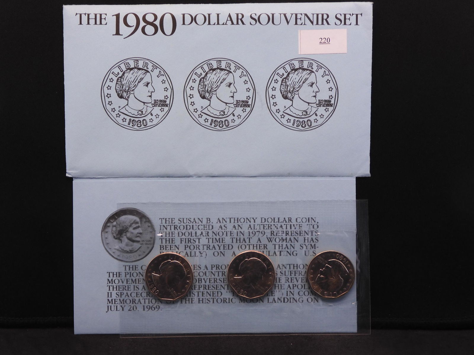 1980 P,S,D Susan B. Anthony Souvenir 3 Dollar Set OGP (1 of 3)