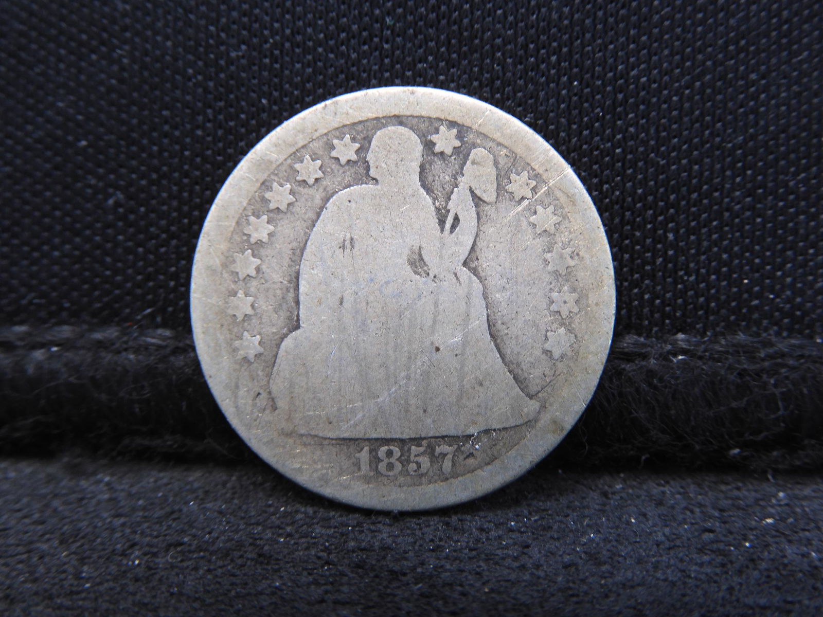 1857 Seated Liberty Silver Dime (1 of 2)