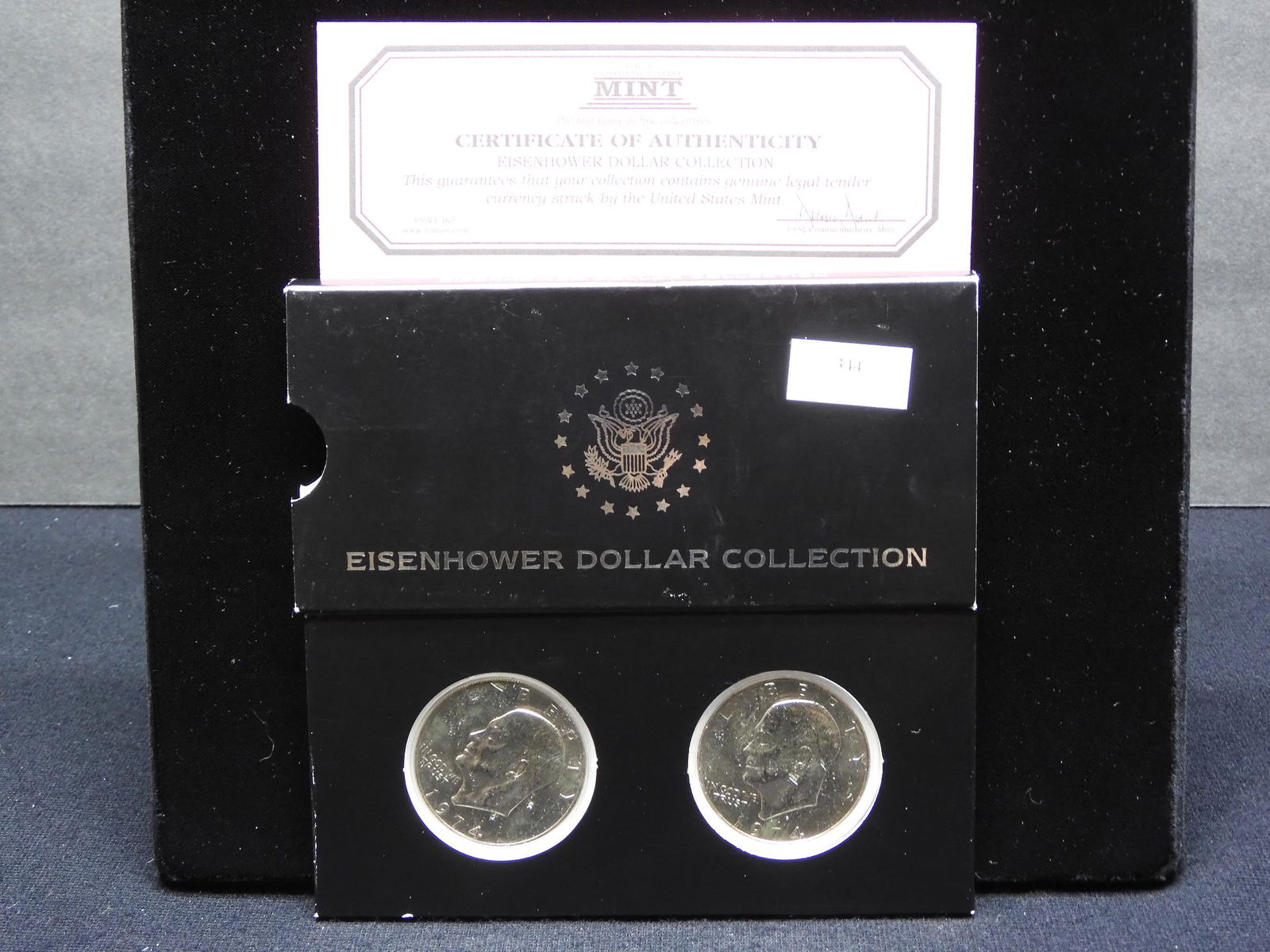 2 - 1974 Eisenhower Ike Dollars w/ Nice Display Case & (1 of 3)