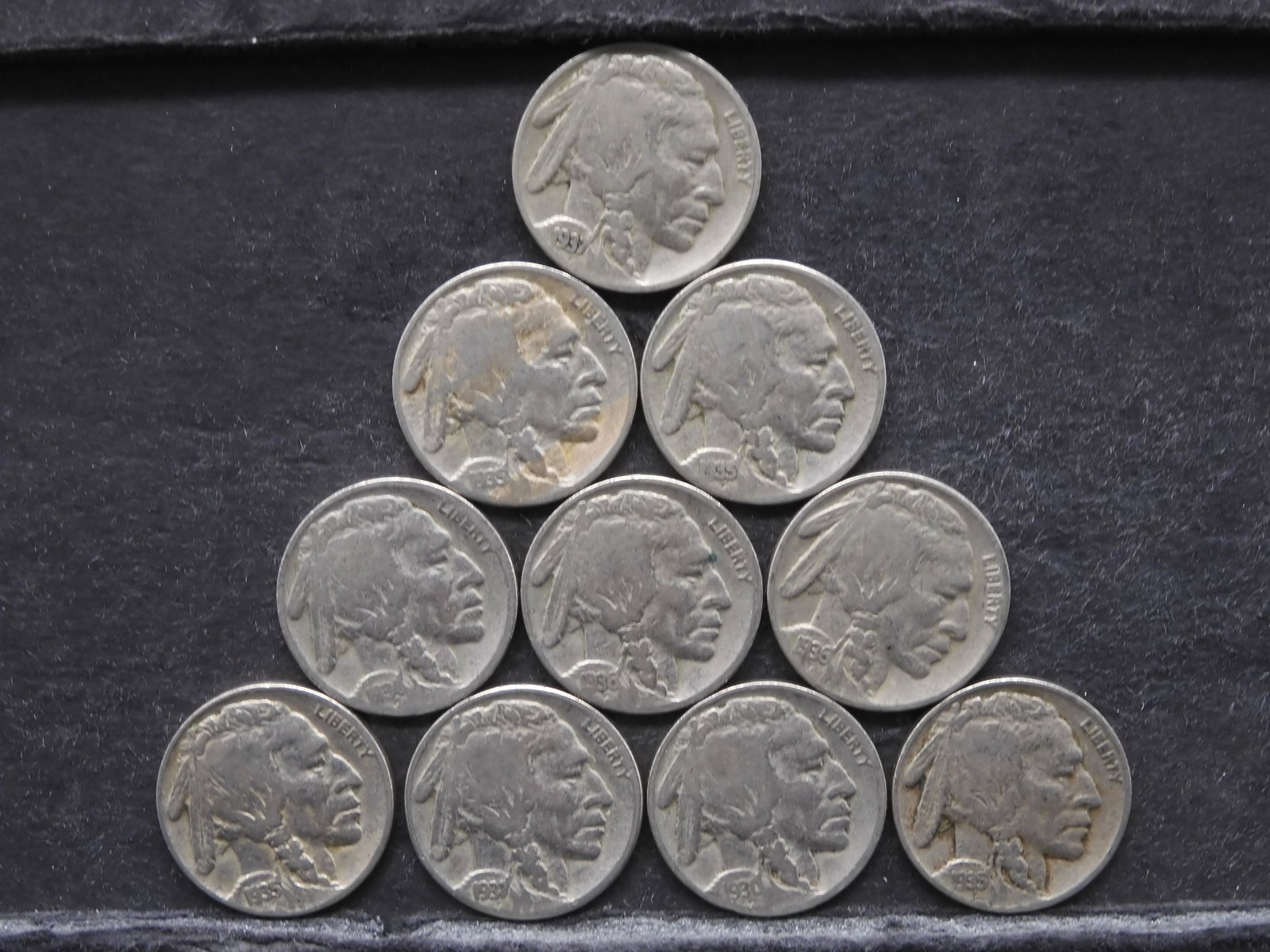 10 Full Date Buffalo Nickels (1 of 2)