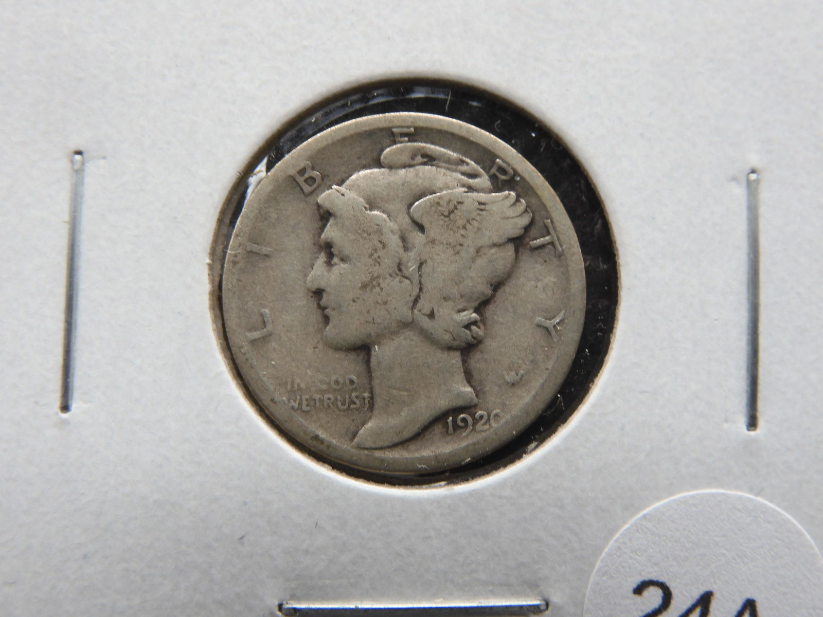 1920-D Mercury 10c.  Good. (1 of 3)