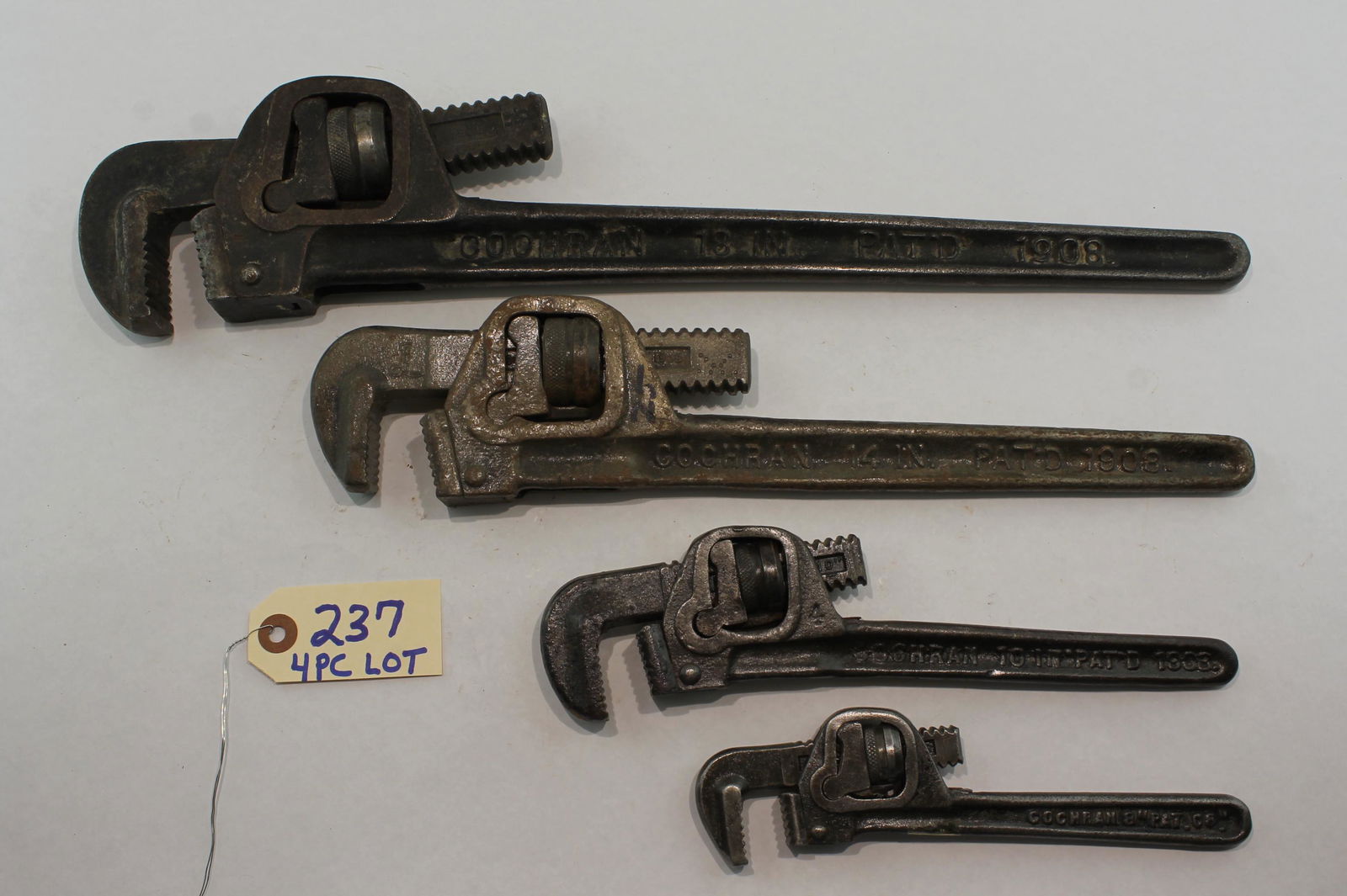 Collection of 4 pc Cochran Pipe Wrenches (1 of 2)