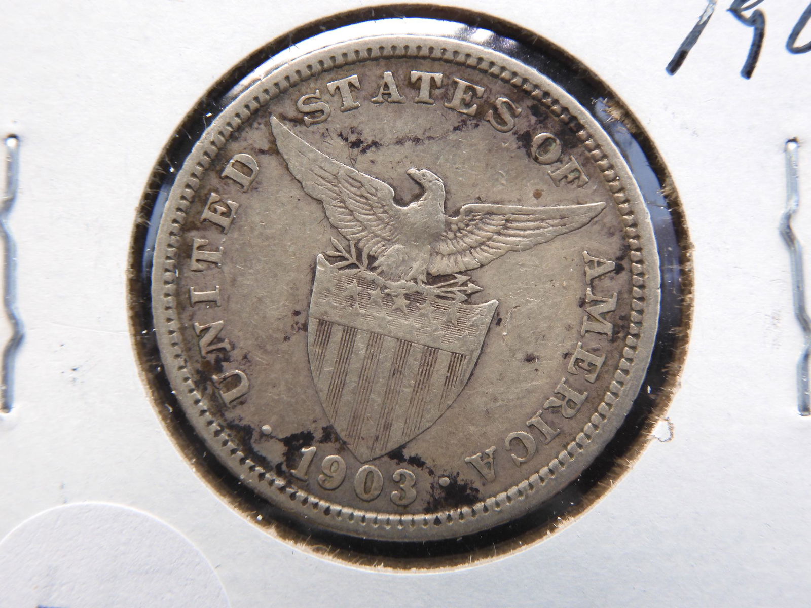 1903 20 Centavos From Philippines 90% Silver (1 of 3)