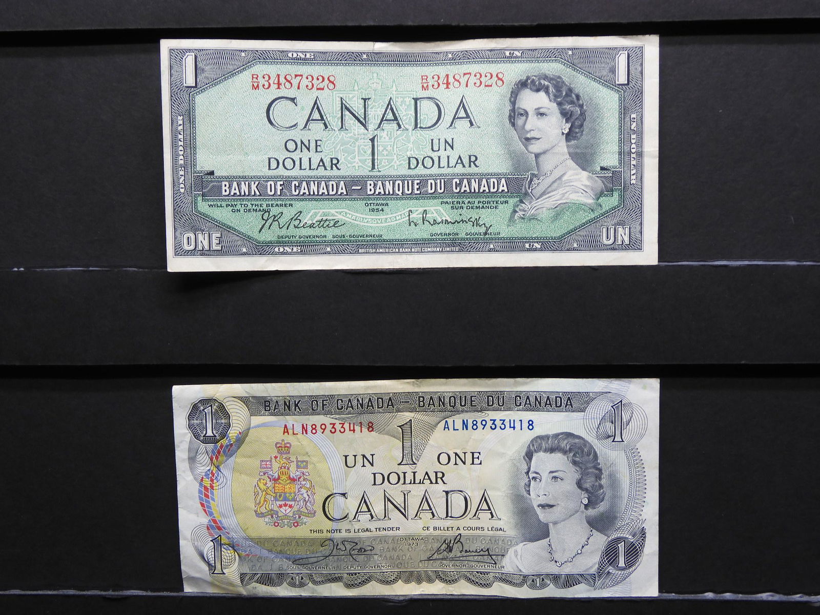 1954 $1 Canada Demand Note And 1973 $1 Canada Legal (1 of 7)