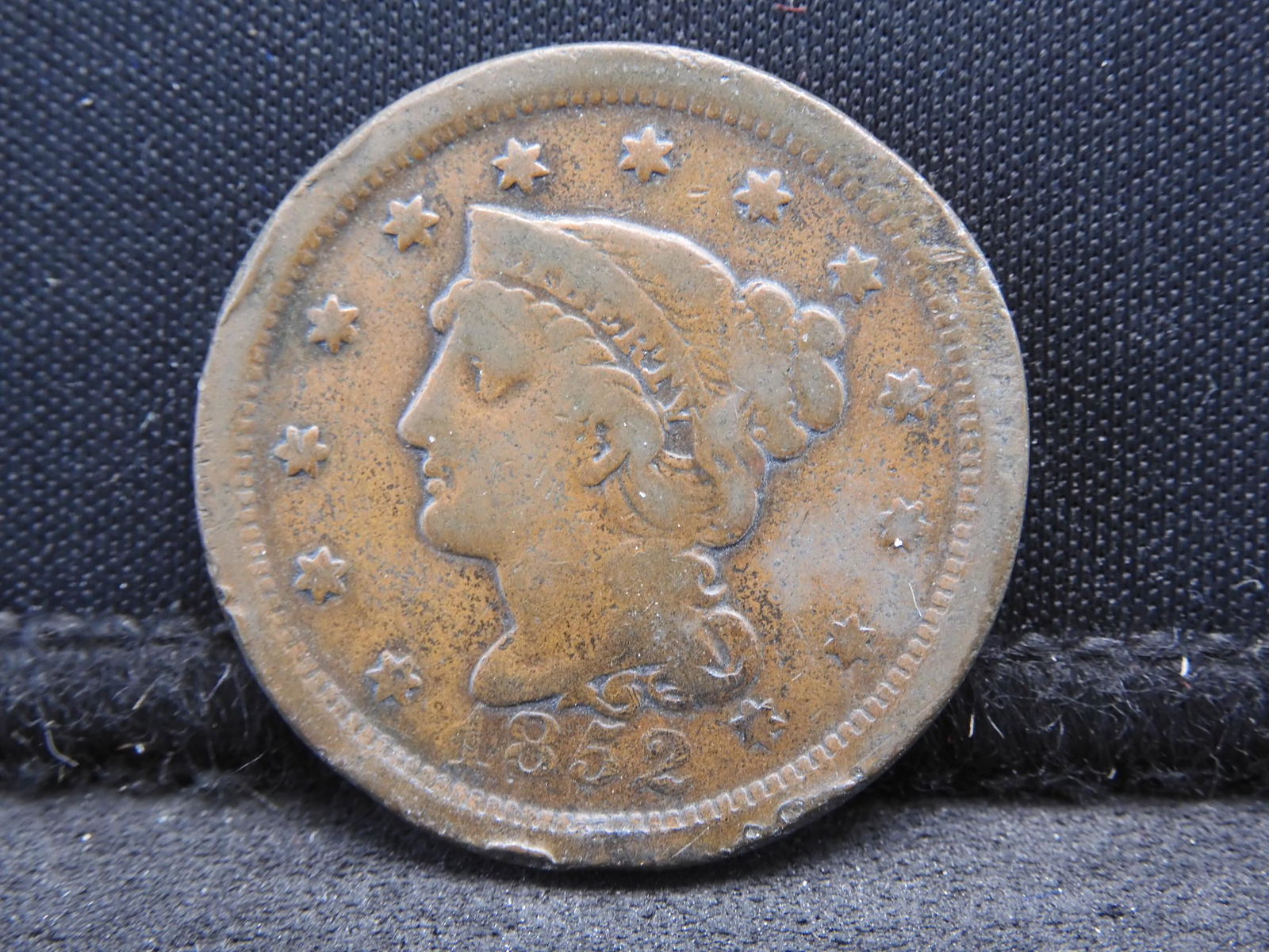 1852 Braided Hair  US Large Cent (1 of 2)