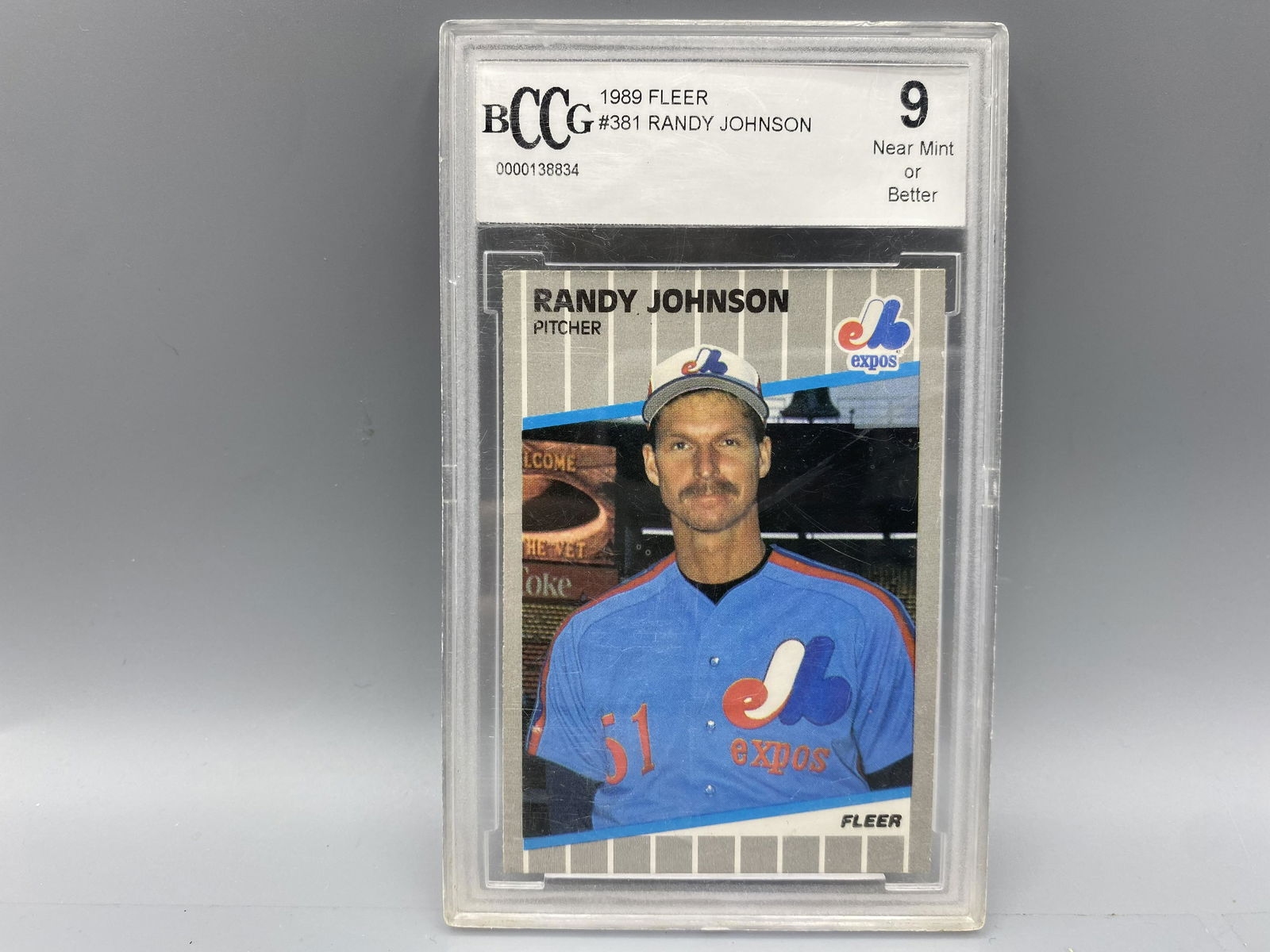 1989 Fleer Randy Johnson RC #381 BCCG Near Mint or: 1989 Fleer Randy Johnson RC #381 BCCG Near Mint or Better 9
