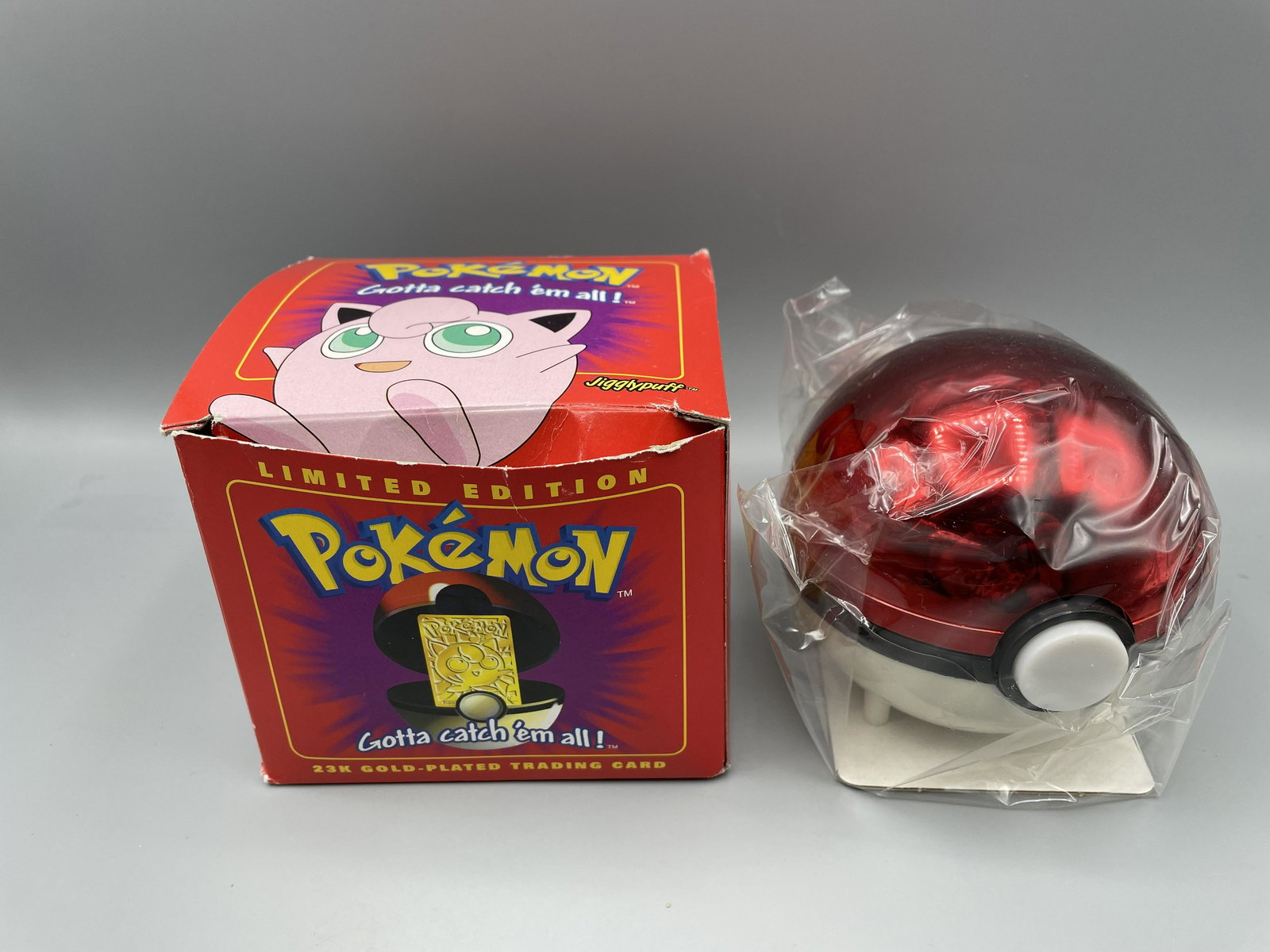 1999 Burger King Pokemon 23K Gold Plated Card In: 1999 Burger King Pokemon 23K Gold Plated Card In Pokeball - Jigglypuff - Sealed in Original Plastic