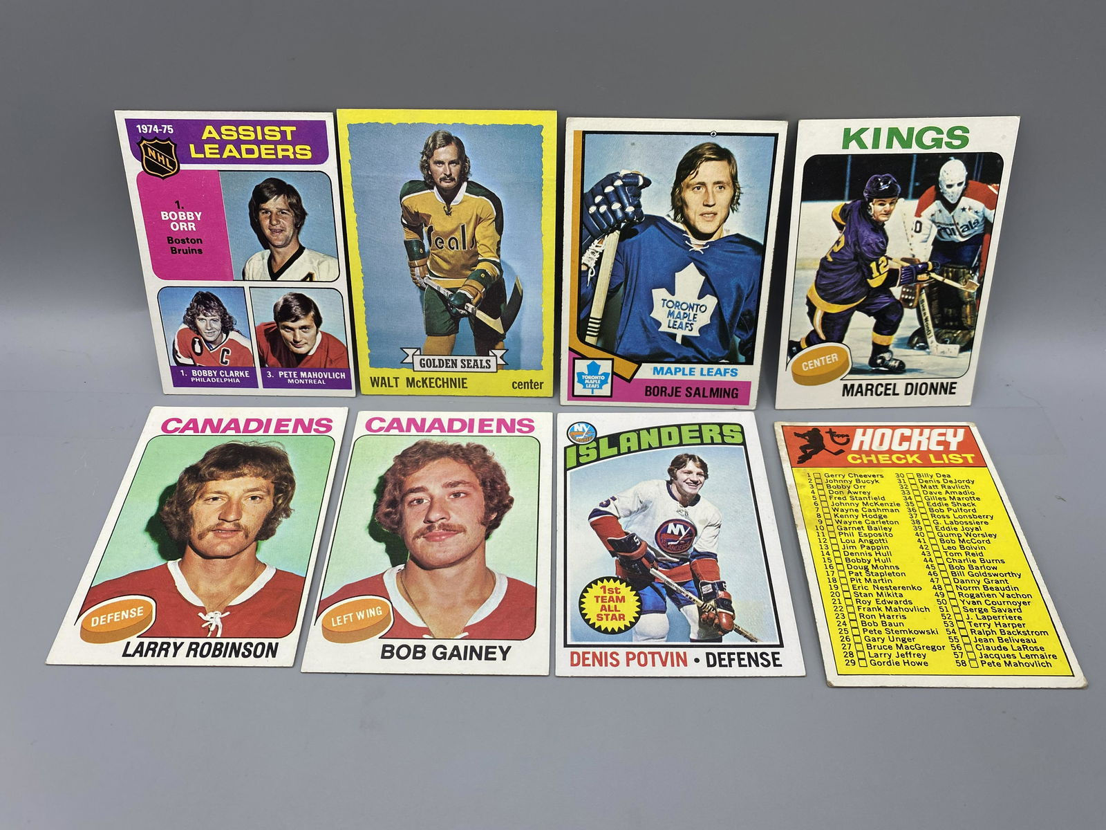 Lot of 8 1970's Topps Hockey Star Player Cards - Bobby (1 of 3)