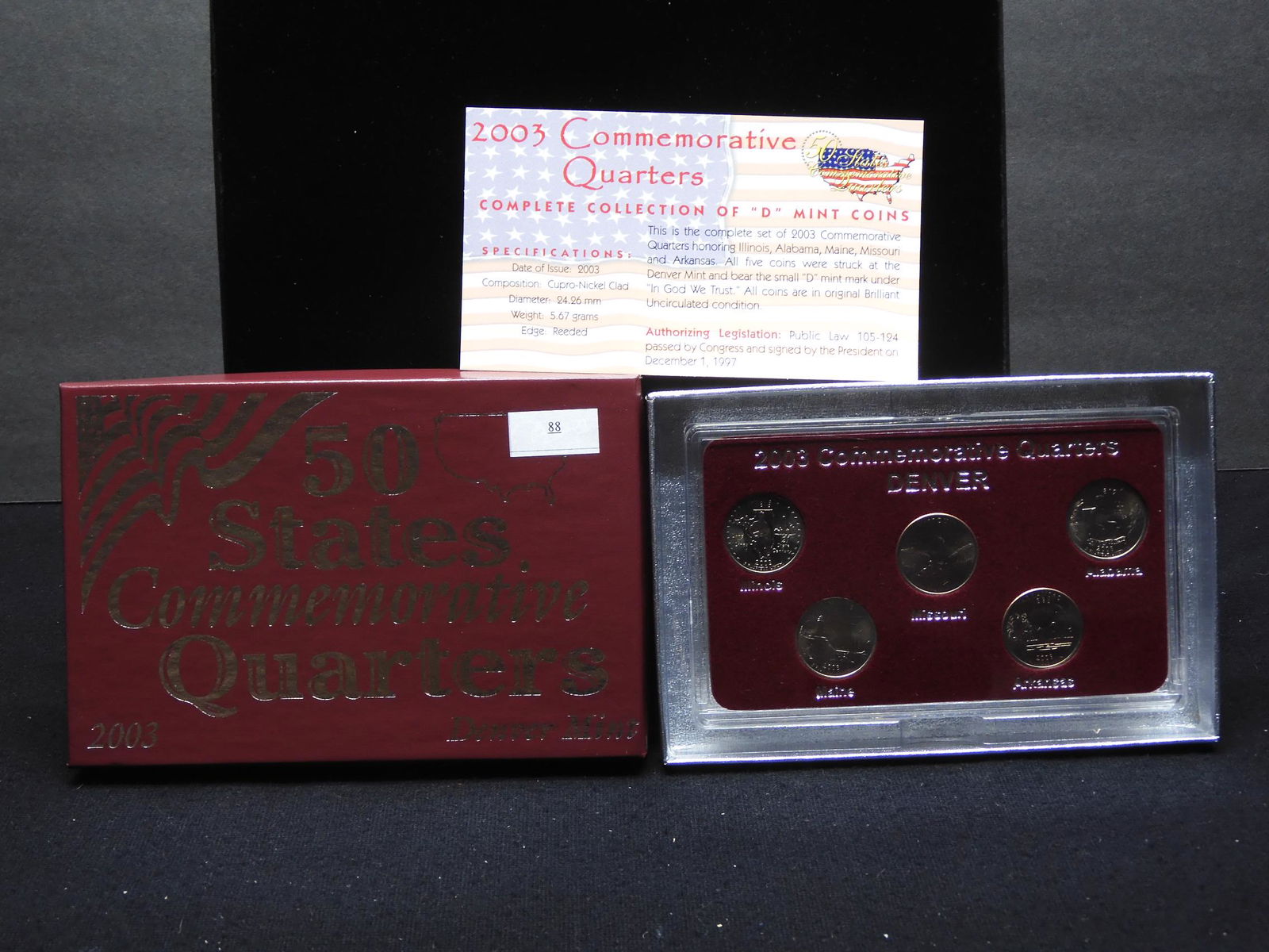2003 Denver Mint Statehood 5 Quarter Set in Nice Box w/ (1 of 4)