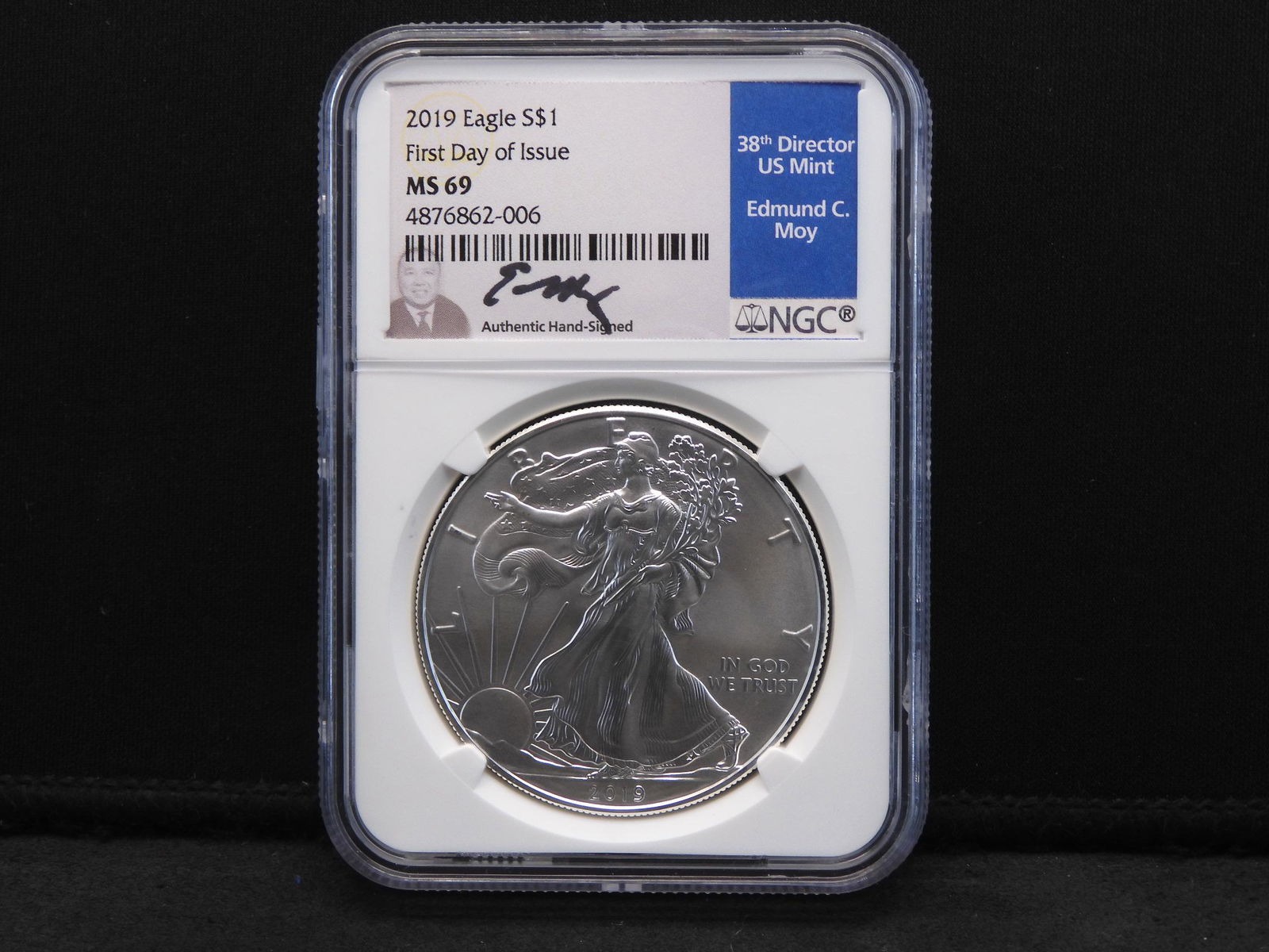 2019 NGC MS69 First Day of Issue American Silver Eagle (1 of 4)