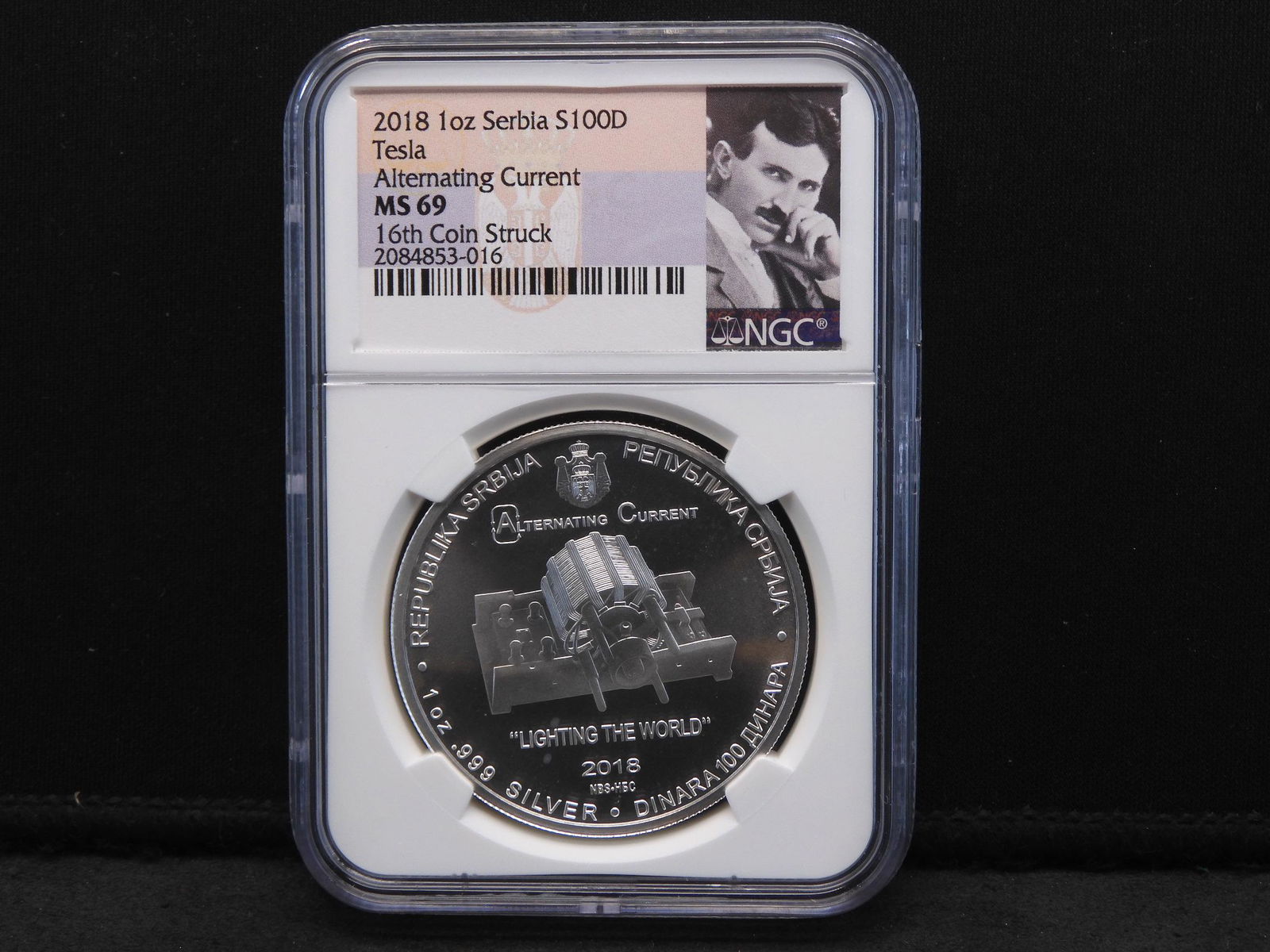 2018 1 Oz. Serbia S100D Tesla Alternating Current 16th (1 of 4)