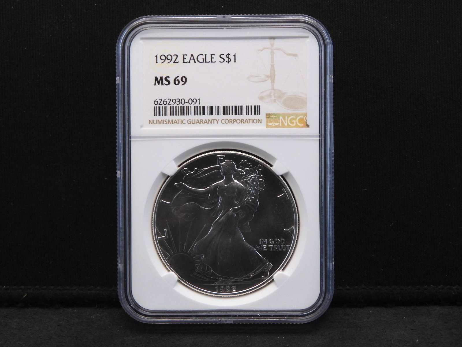 1992 NGC MS69 American Silver Eagle - Near Perfect (1 of 4)