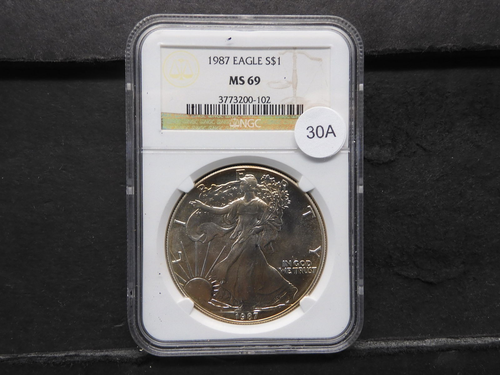 1987 American Eagle One Oz. Silver Dollar MS 69 NGC (1 of 4)