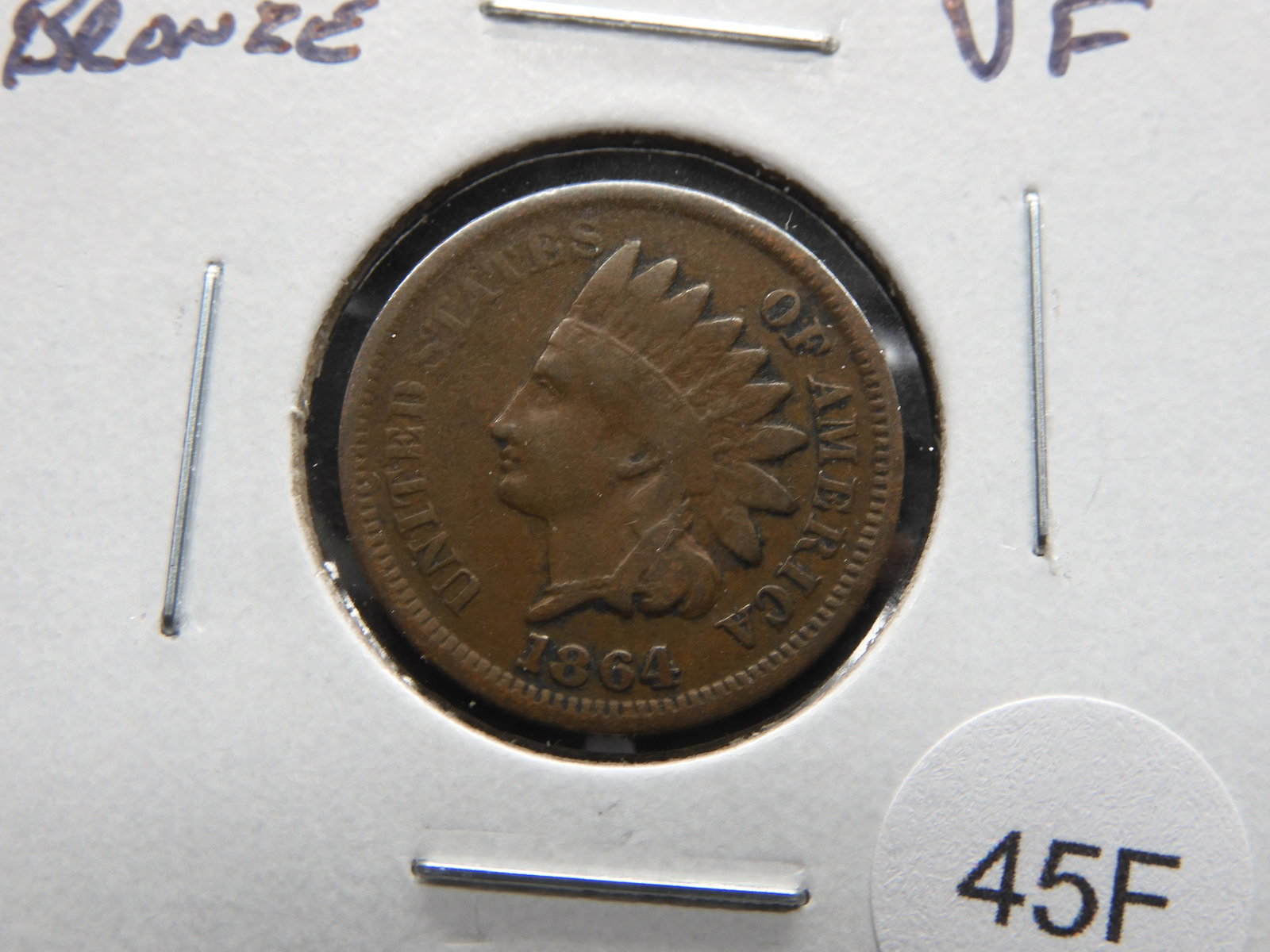 1864 Bronze Indian 1c.  VF. (1 of 3)