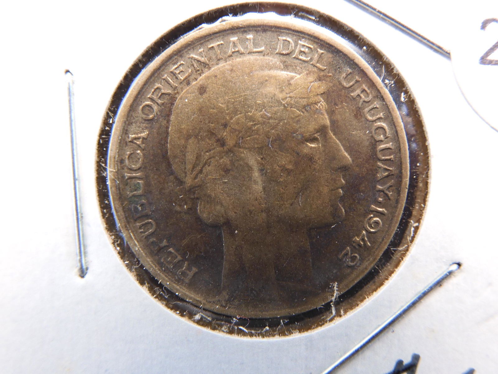 1942-SO 20 Centesimos From Uruguay 72% Silver (1 of 3)