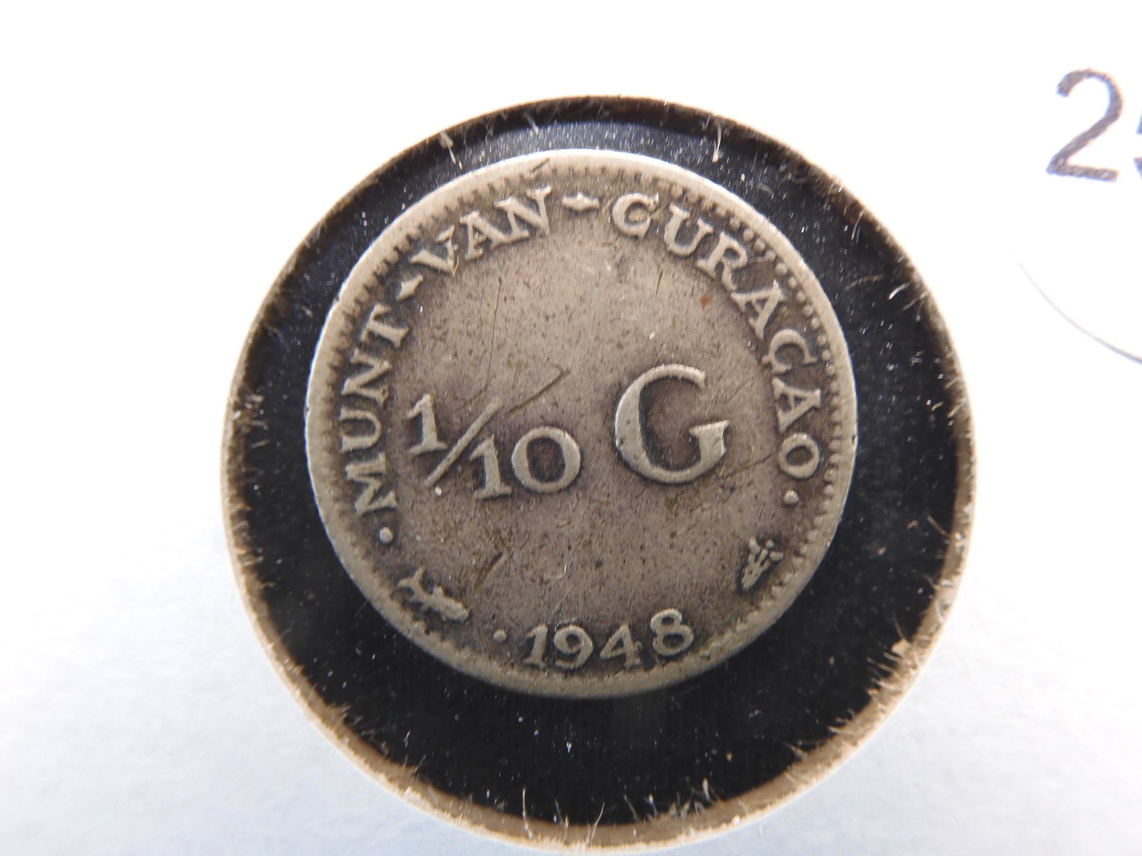 1948 -1/10 Gulden From Curacao 64% Silver: 1948 -1/10 Gulden From Curacao 64% Silver