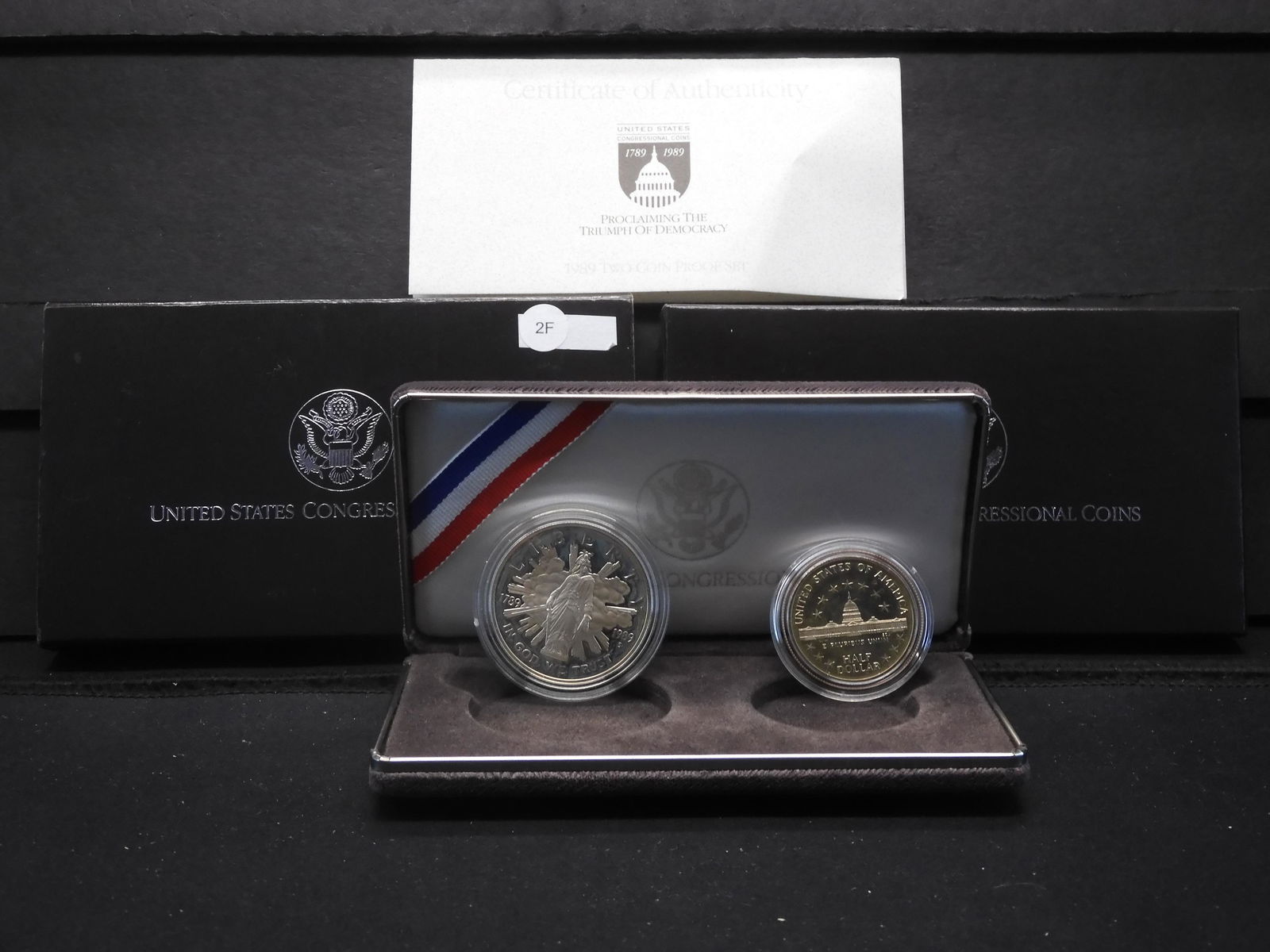 1989-S 90% Silver Dollar & 1989- S Clad Half Dollar US (1 of 4)