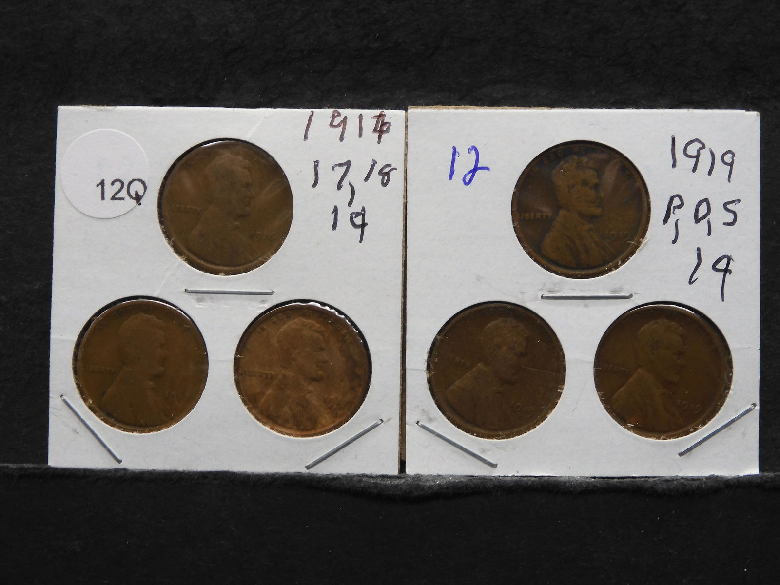 1914, 1917, 1918 & 1919 P/D/S Lincoln Wheat Cents (1 of 5)