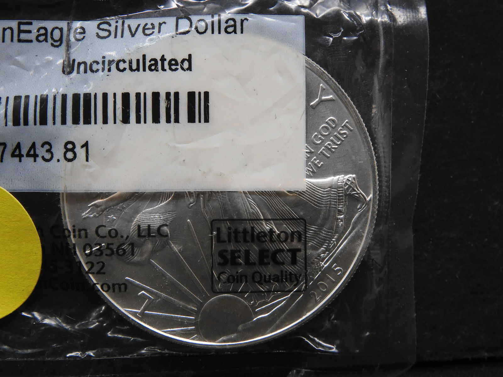2015 American Silver Eagle One Oz. Fine Silver (1 of 2)