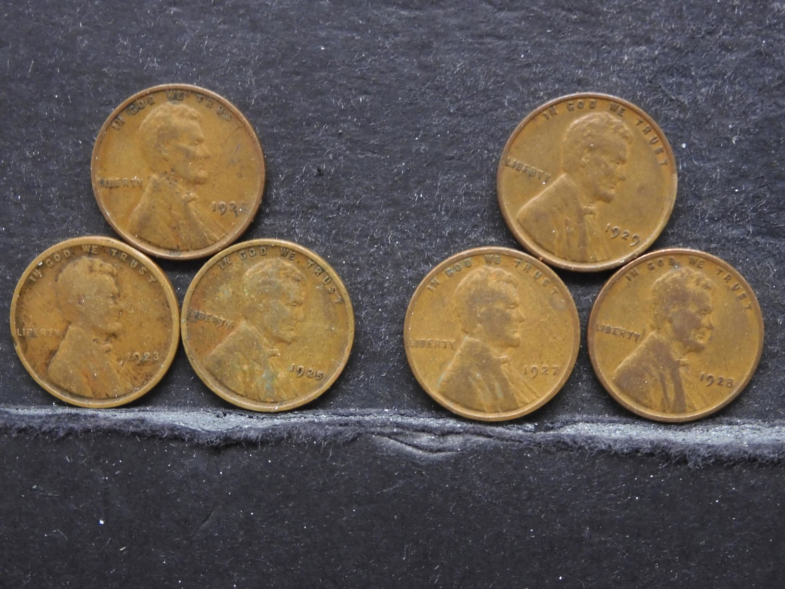 1923, 1924, 1925, 1927, 1928 & 1929 Lincoln Wheat Cents (1 of 5)