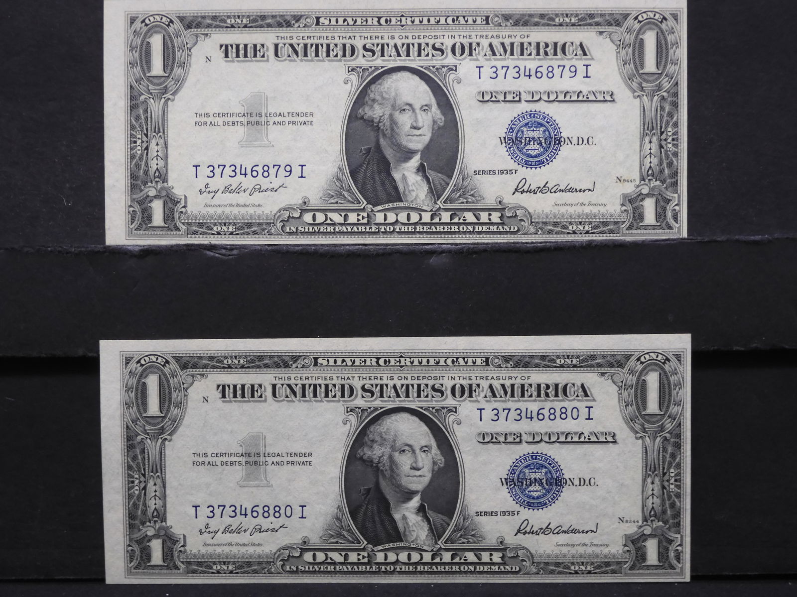 (2-ERROR/DIE SHIFT) CONSECUTIVE 1935-F SILVER (1 of 3)